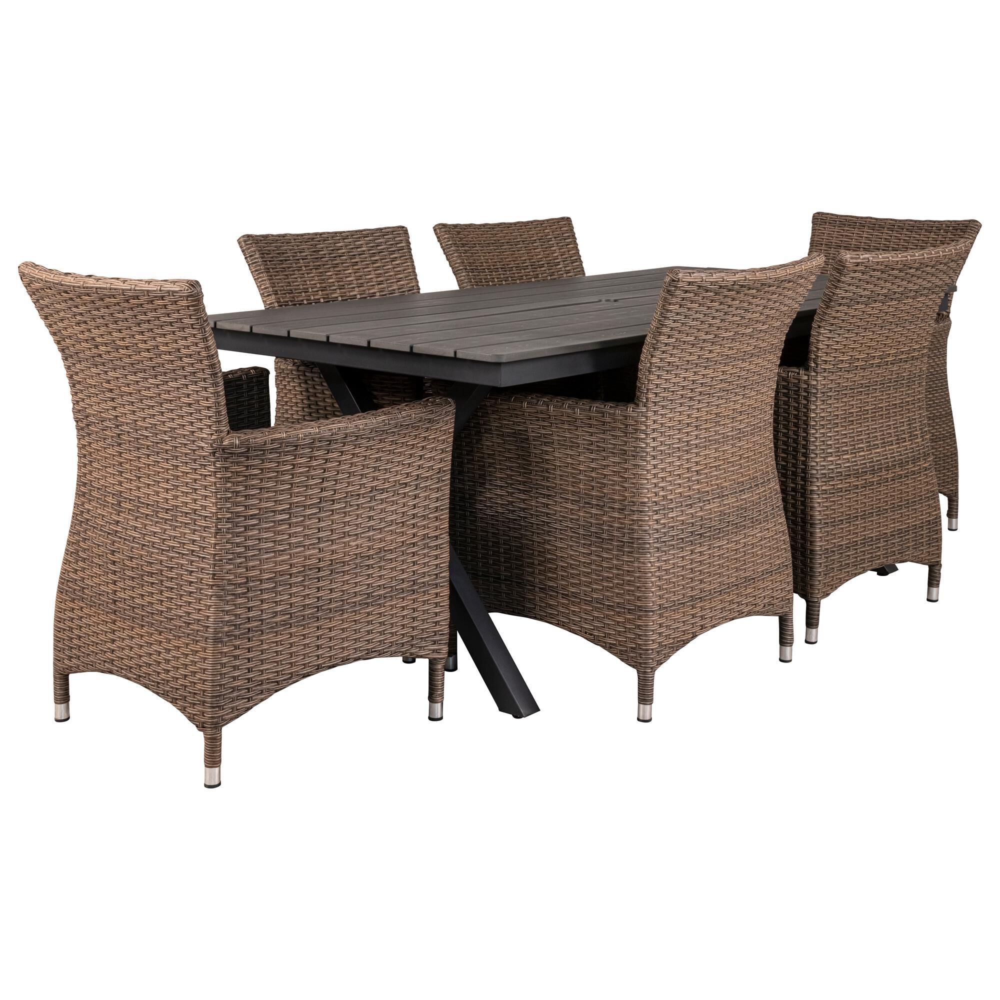 Global Note Collections 7-Piece Bella Patio Dining Set in Beige, , large
