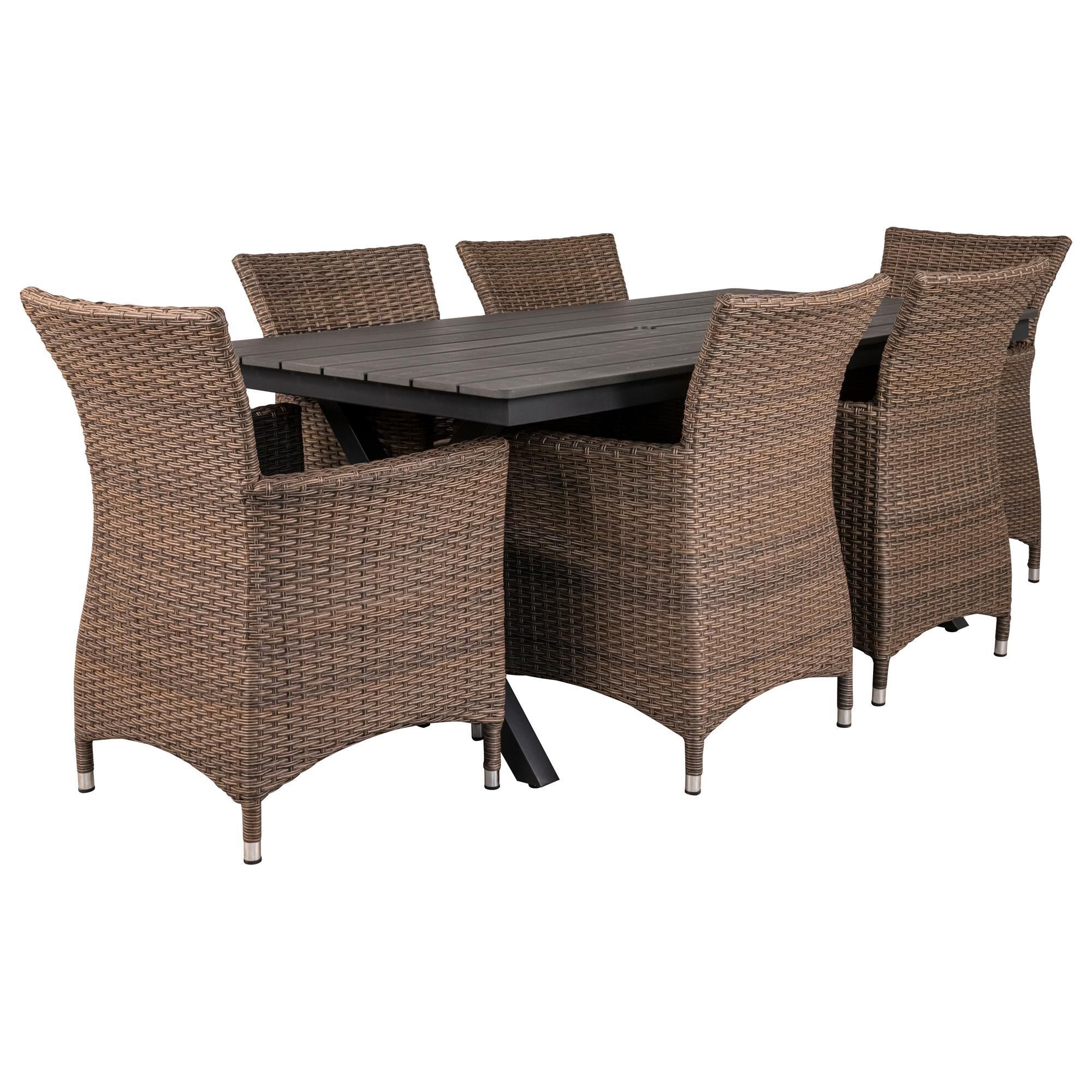 Global Note Collections 7-Piece Bella Patio Dining Set in Beige, , large