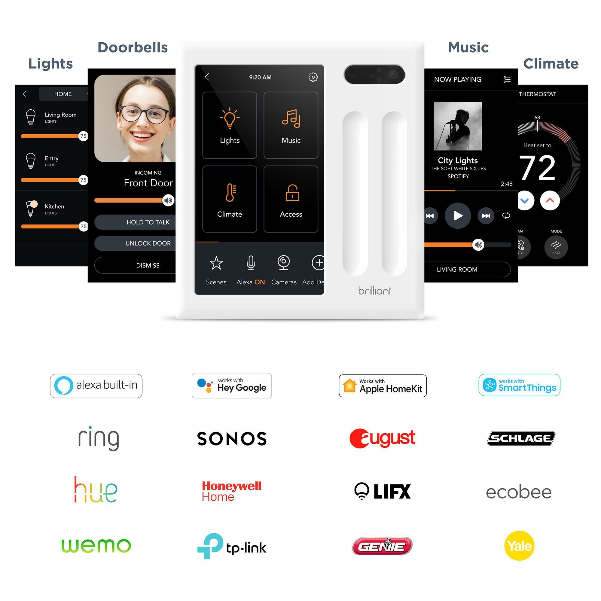 Brilliant All-in-One Smart Home 1 Switch Control + Smart Dimmer Switch, , large