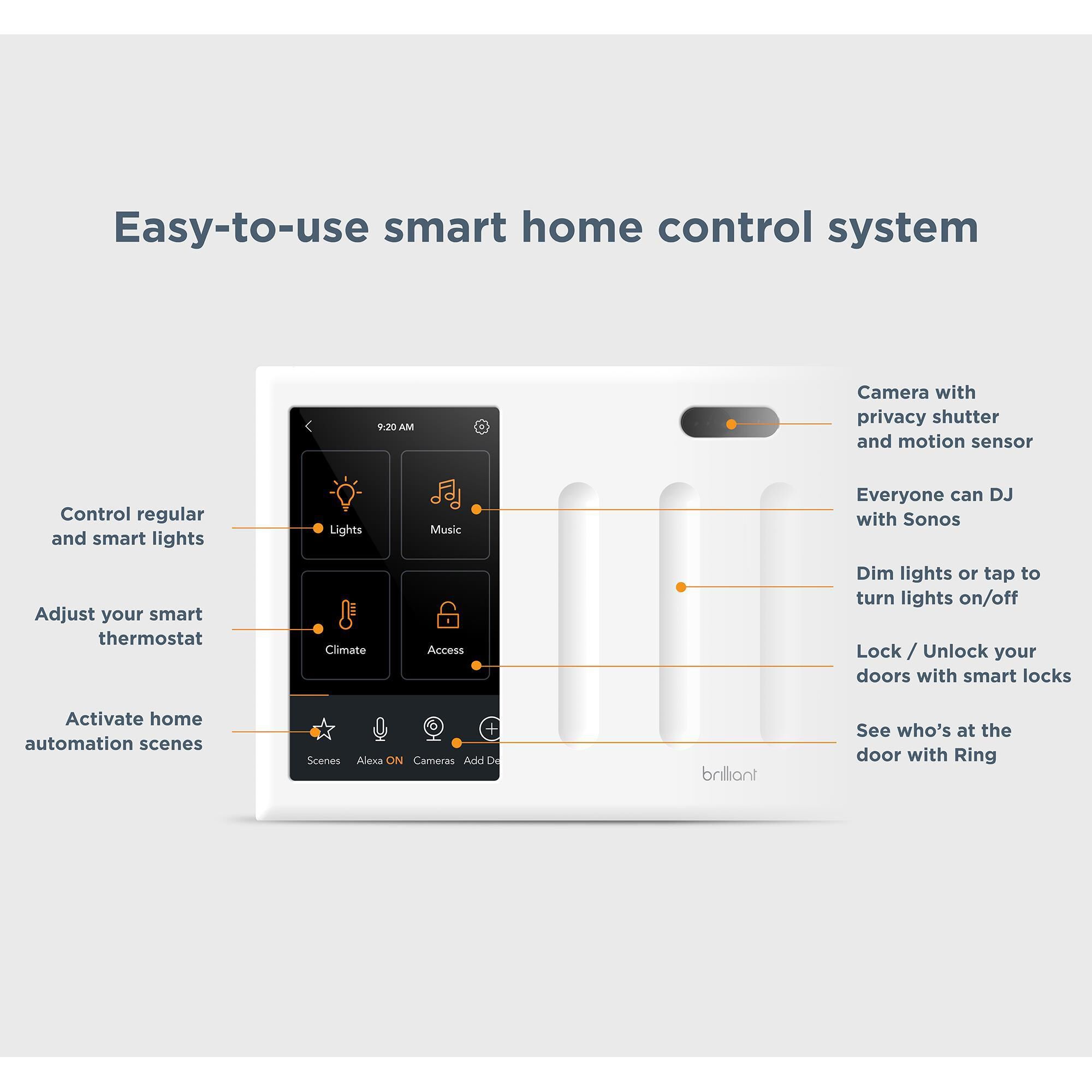 Brilliant All-in-One Smart Home 1 Switch Control + Smart Dimmer Switch, , large