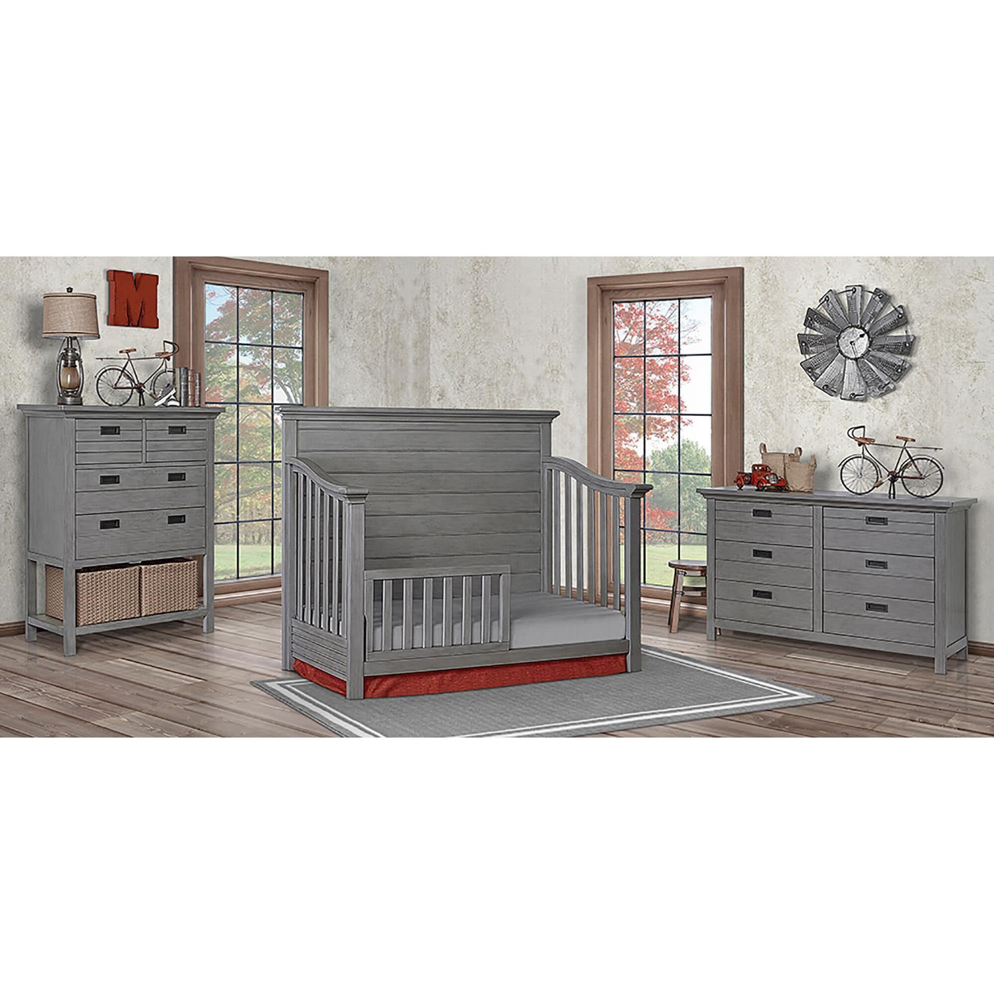 Evolur Waverly Toddler Guard Rail in Rustic Grey, , large