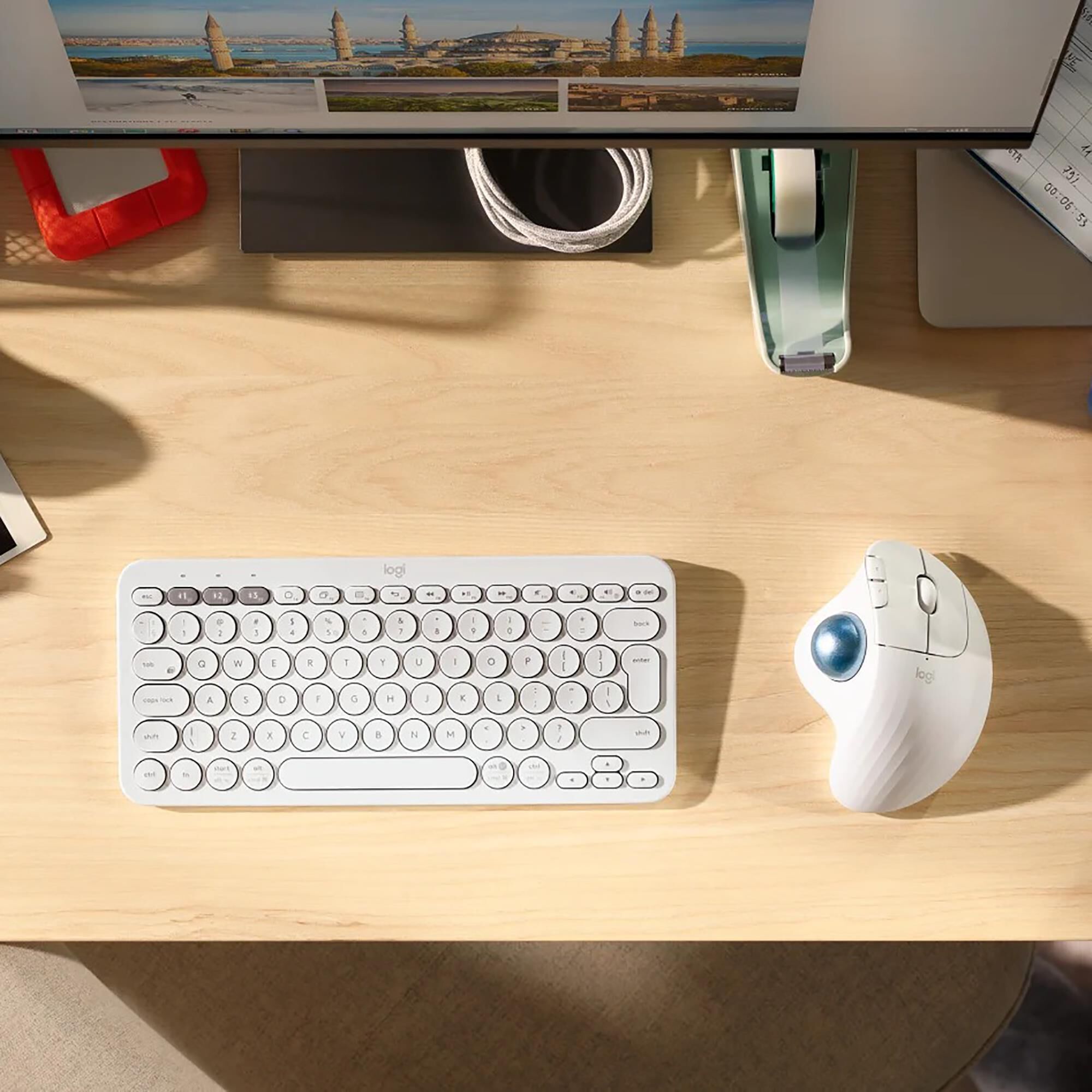 Logitech Ergo M575 Wireless Trackball Mouse in Off White, , large