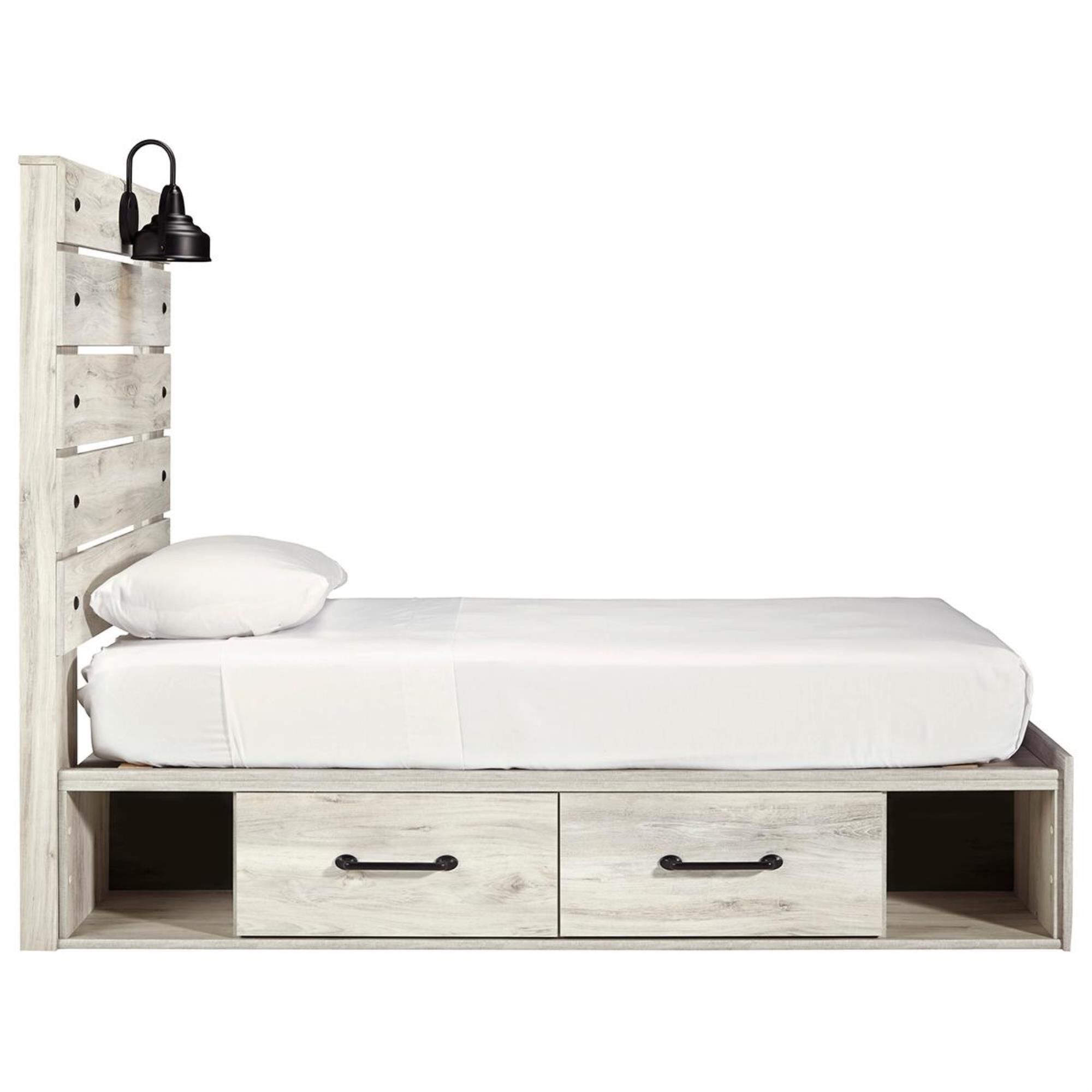 Signature Design by Ashley Cambeck 4 Piece Twin Single Storage Bed Set in Whitewash, , large