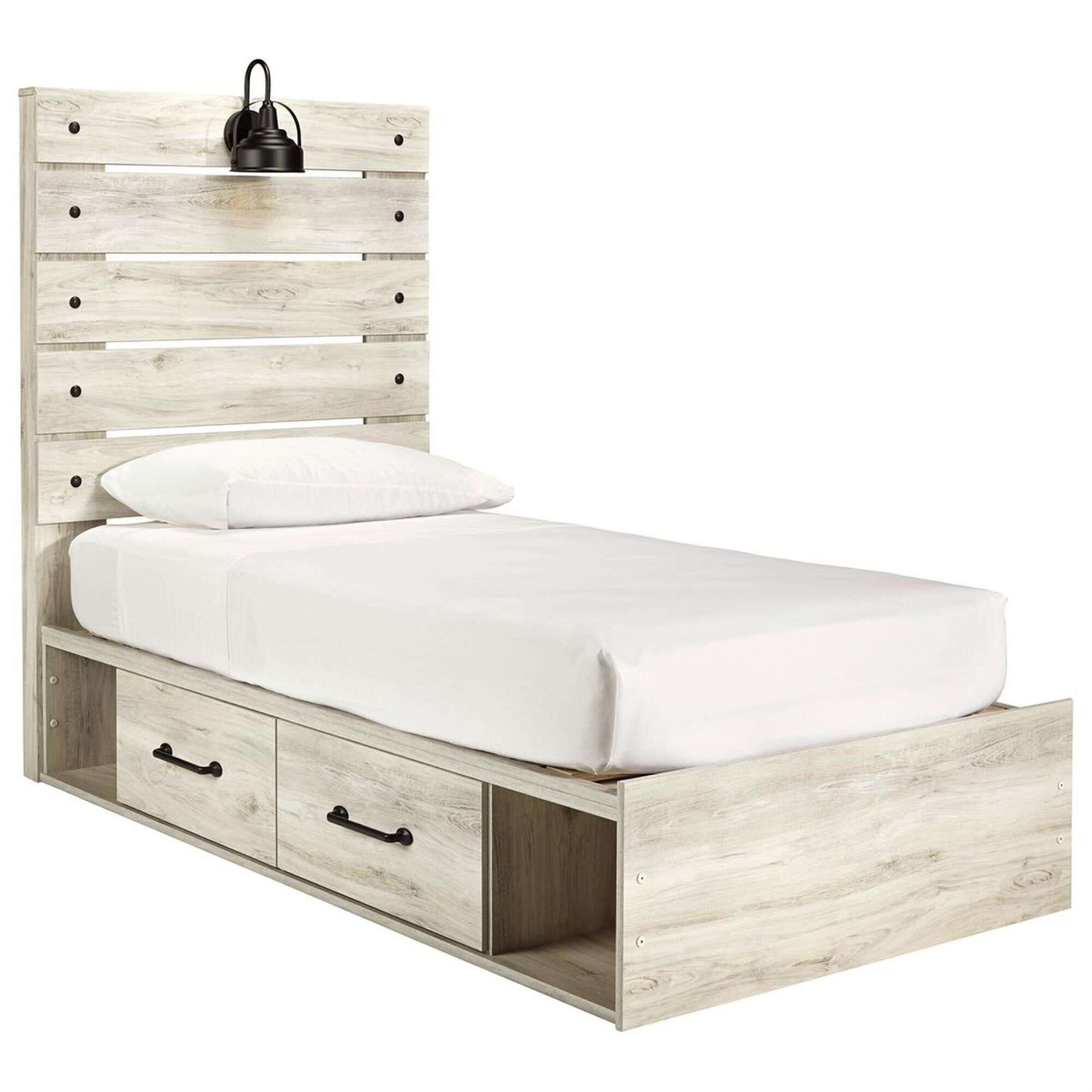 Signature Design by Ashley Cambeck 4 Piece Twin Single Storage Bed Set in Whitewash, , large