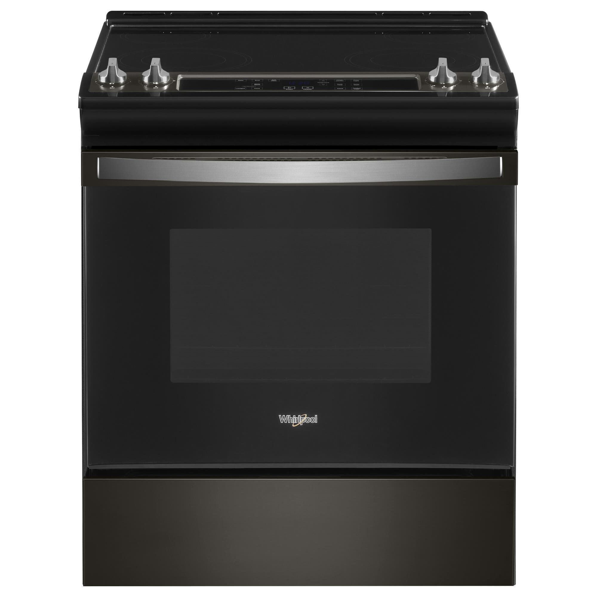 Whirlpool 4.8 Cu. Ft. Electric Range with Frozen Bake in Fingerprint Resistant Black Stainless Steel, , large