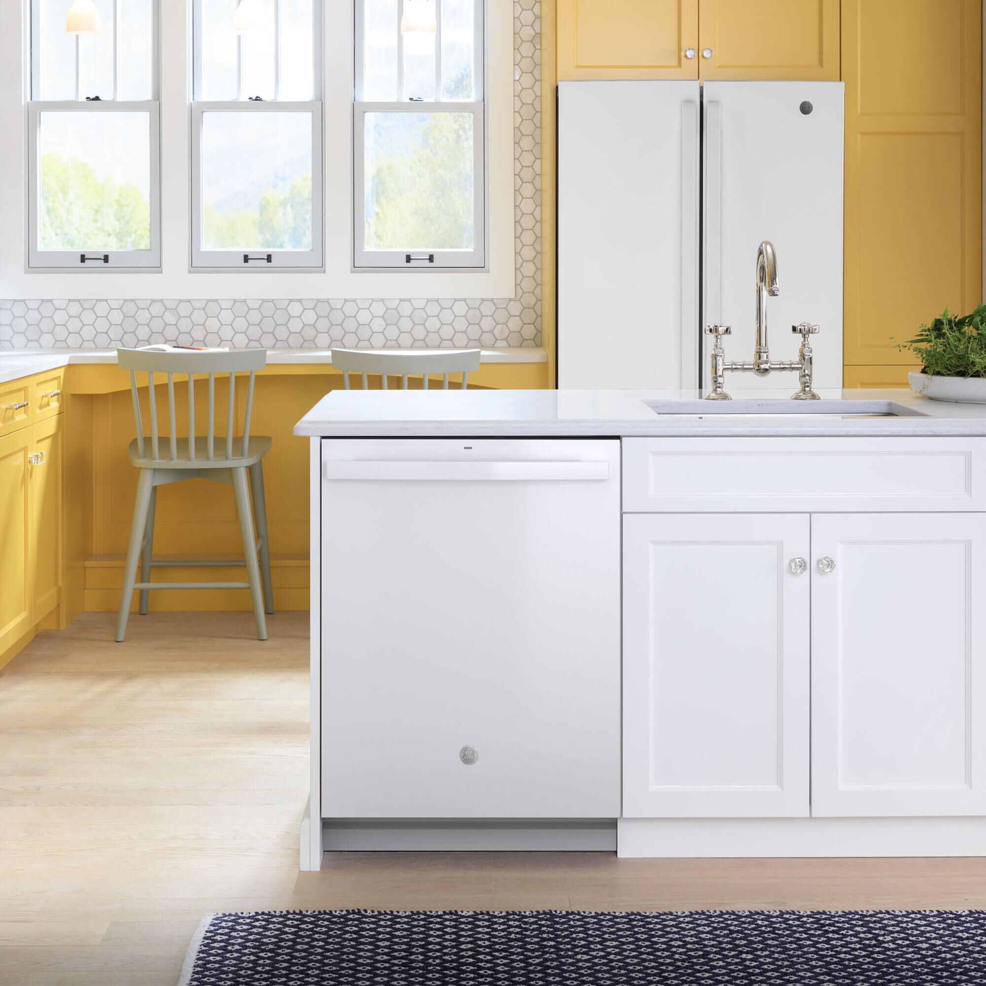 GE Appliances 24" Built-In Bar Handle Dishwasher with Top Control and 52 dBA in White, , large