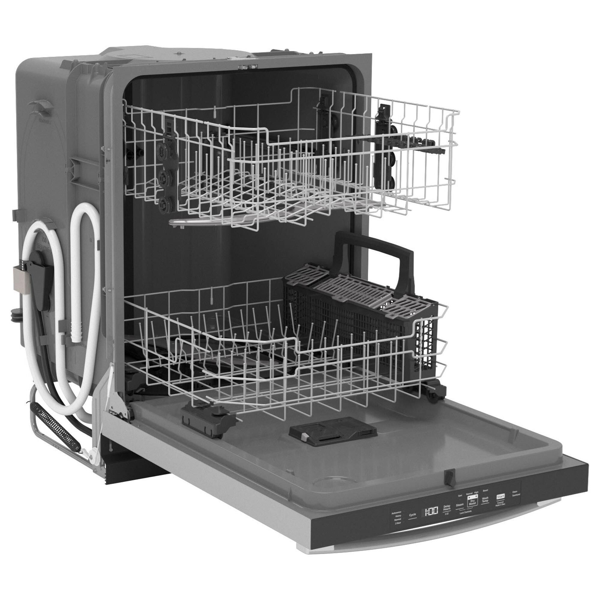 GE Appliances 24" Built-In Bar Handle Dishwasher with Top Control and 52 dBA in Fingerprint Resistant Stainless Steel, , large