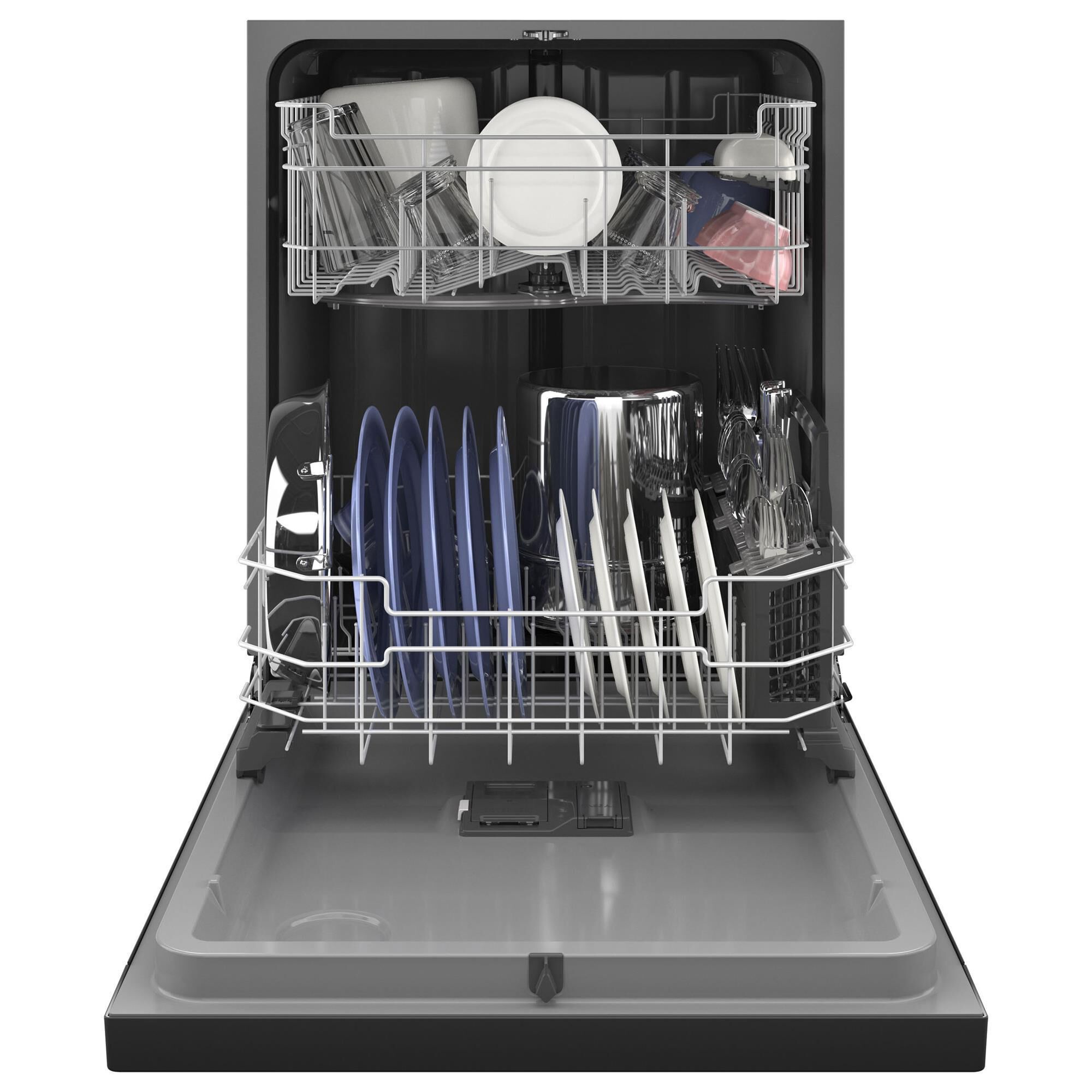 GE Appliances 24" Built-In Integrated Handle Dishwasher with Front Control and 52 dBA in Black, , large