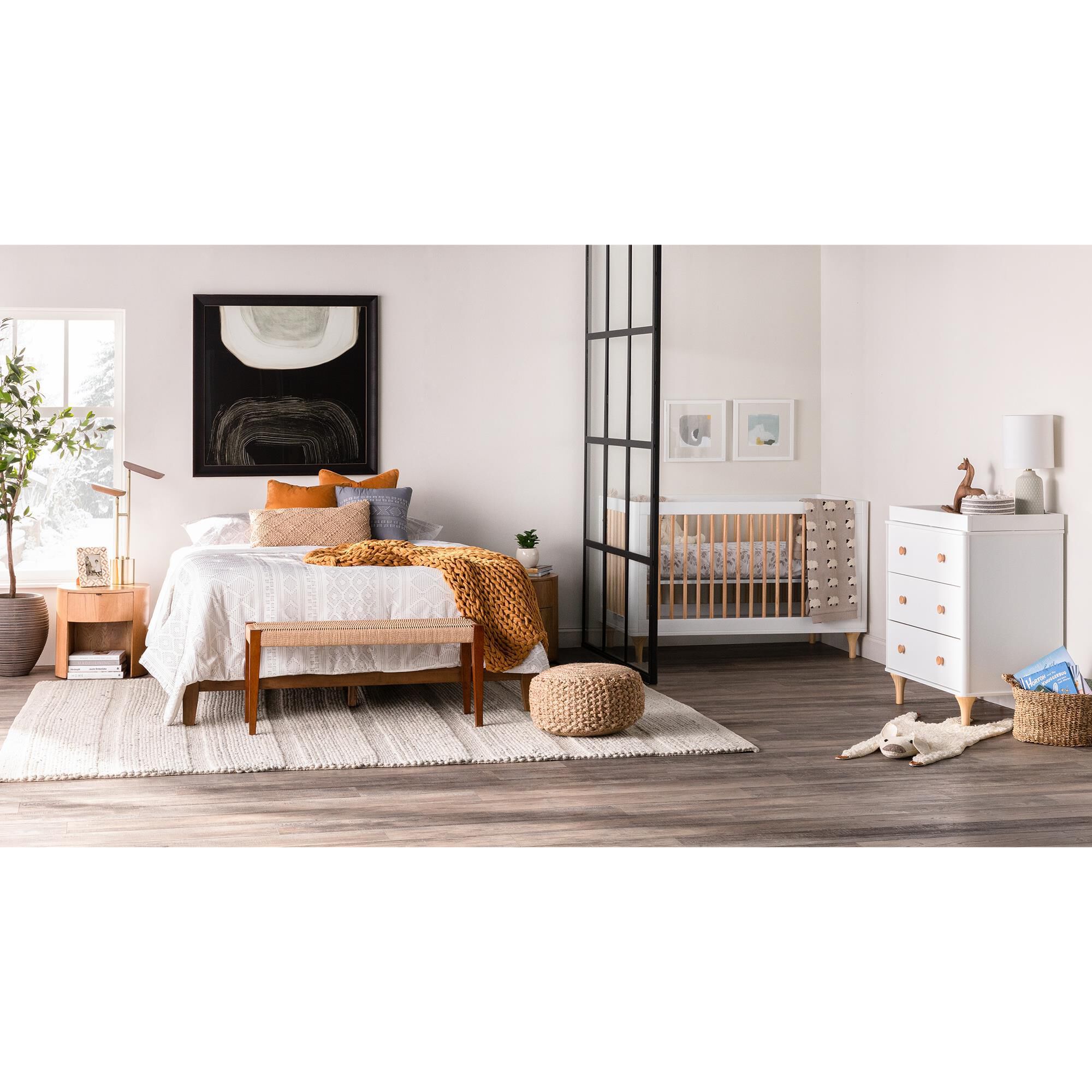 Babyletto Lolly 3-In-1 Convertible Crib in White and Natural, , large
