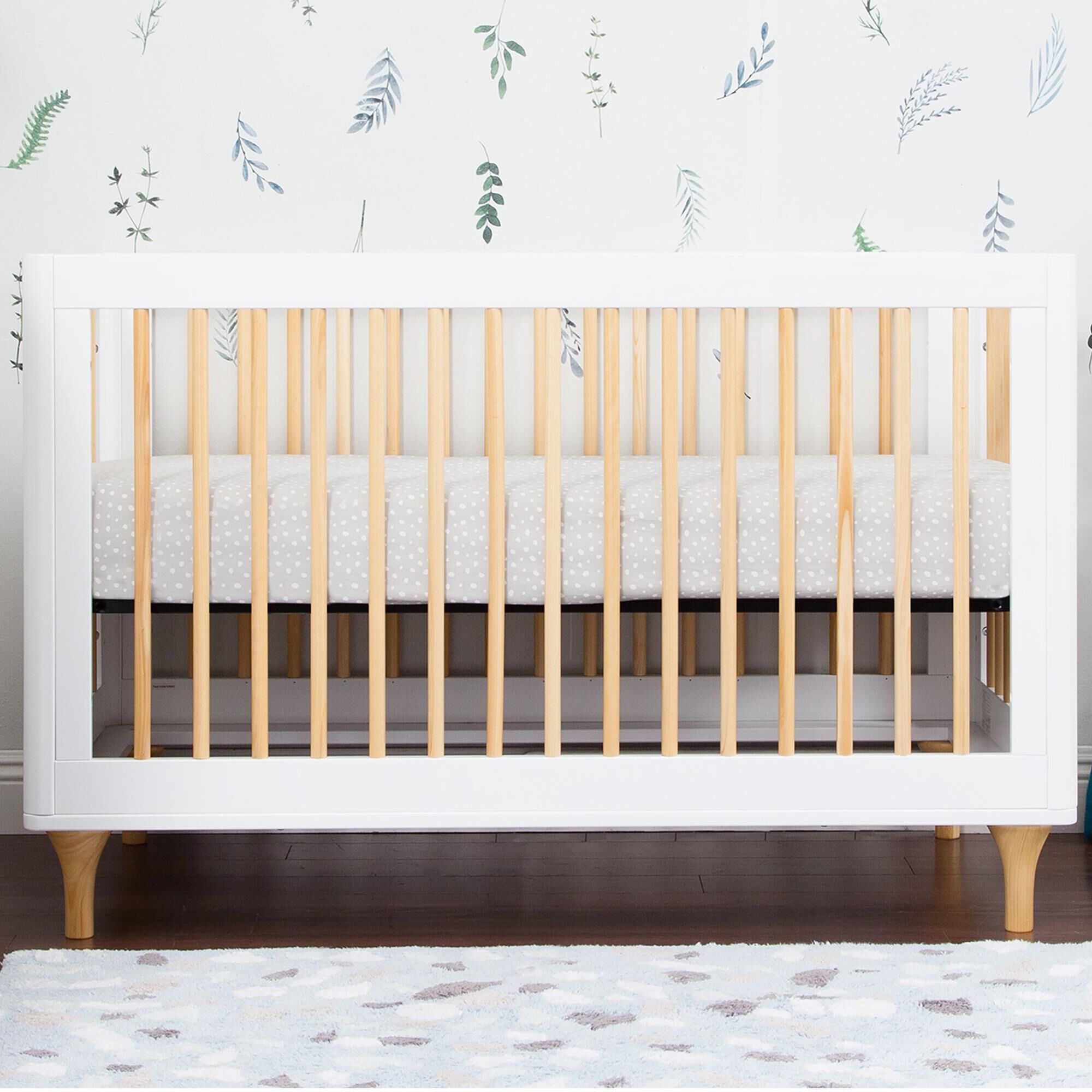 Babyletto Lolly 3-In-1 Convertible Crib in White and Natural, , large