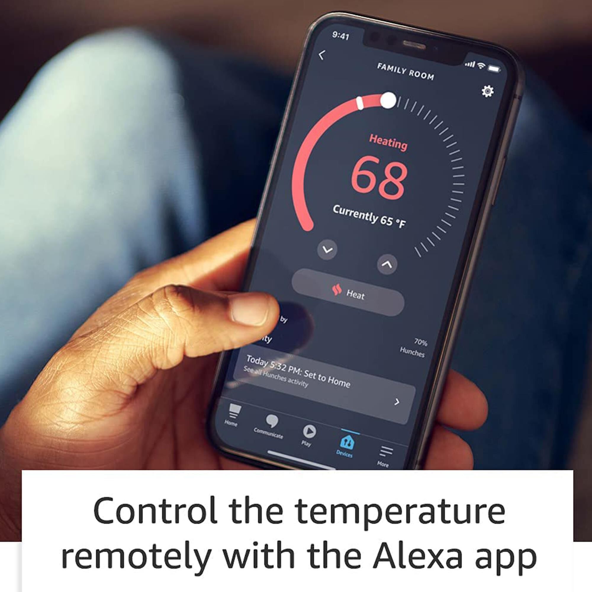 Amazon Smart Programmable Thermostat with Alexa in White, , large