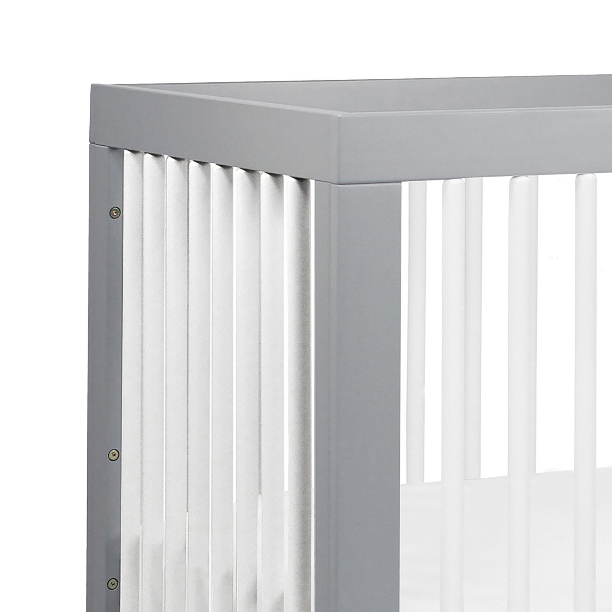Babyletto Hudson 3-In-1 Convertible Crib and Toddler Conversion Kit in Grey and White, , large