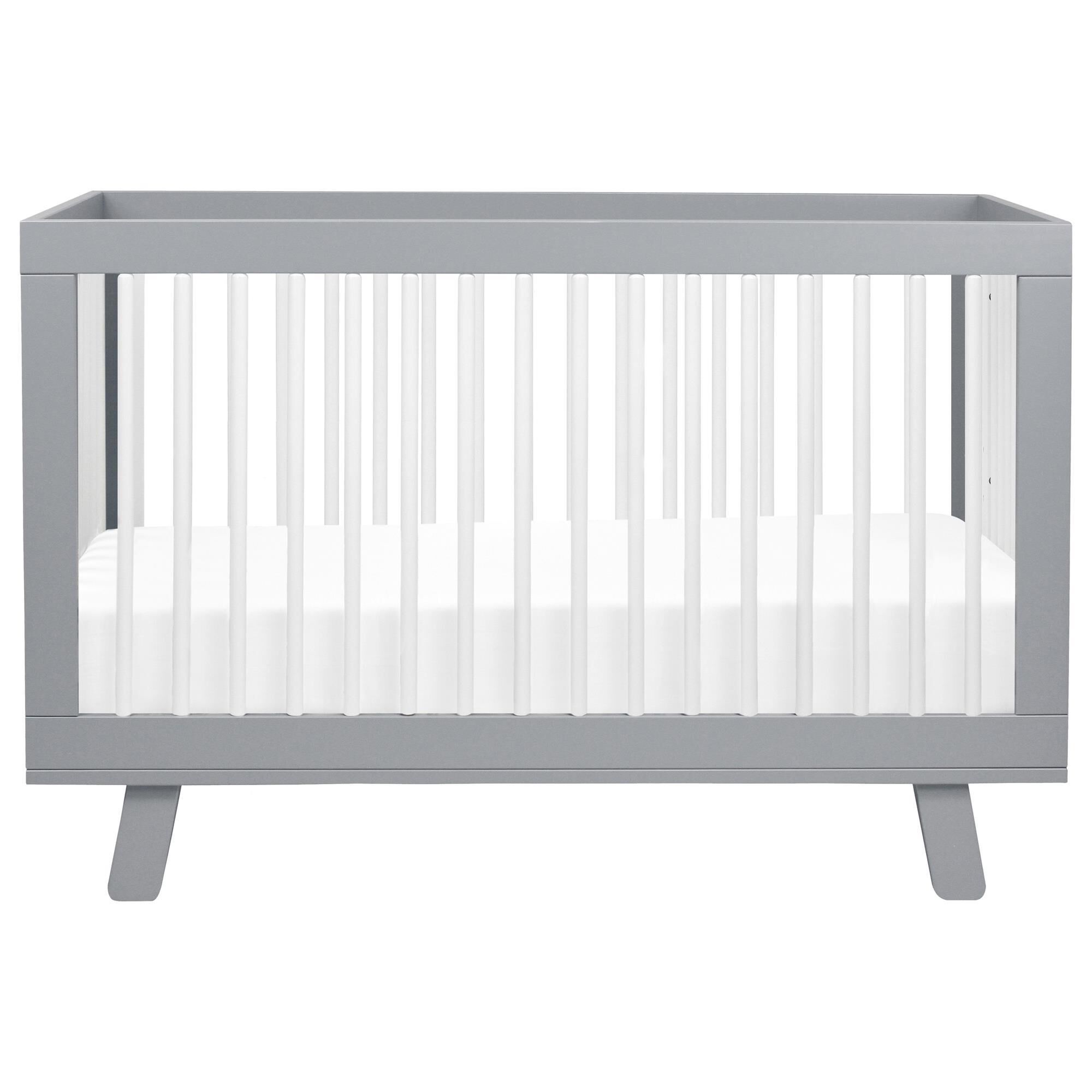 Babyletto Hudson 3-In-1 Convertible Crib and Toddler Conversion Kit in Grey and White, , large