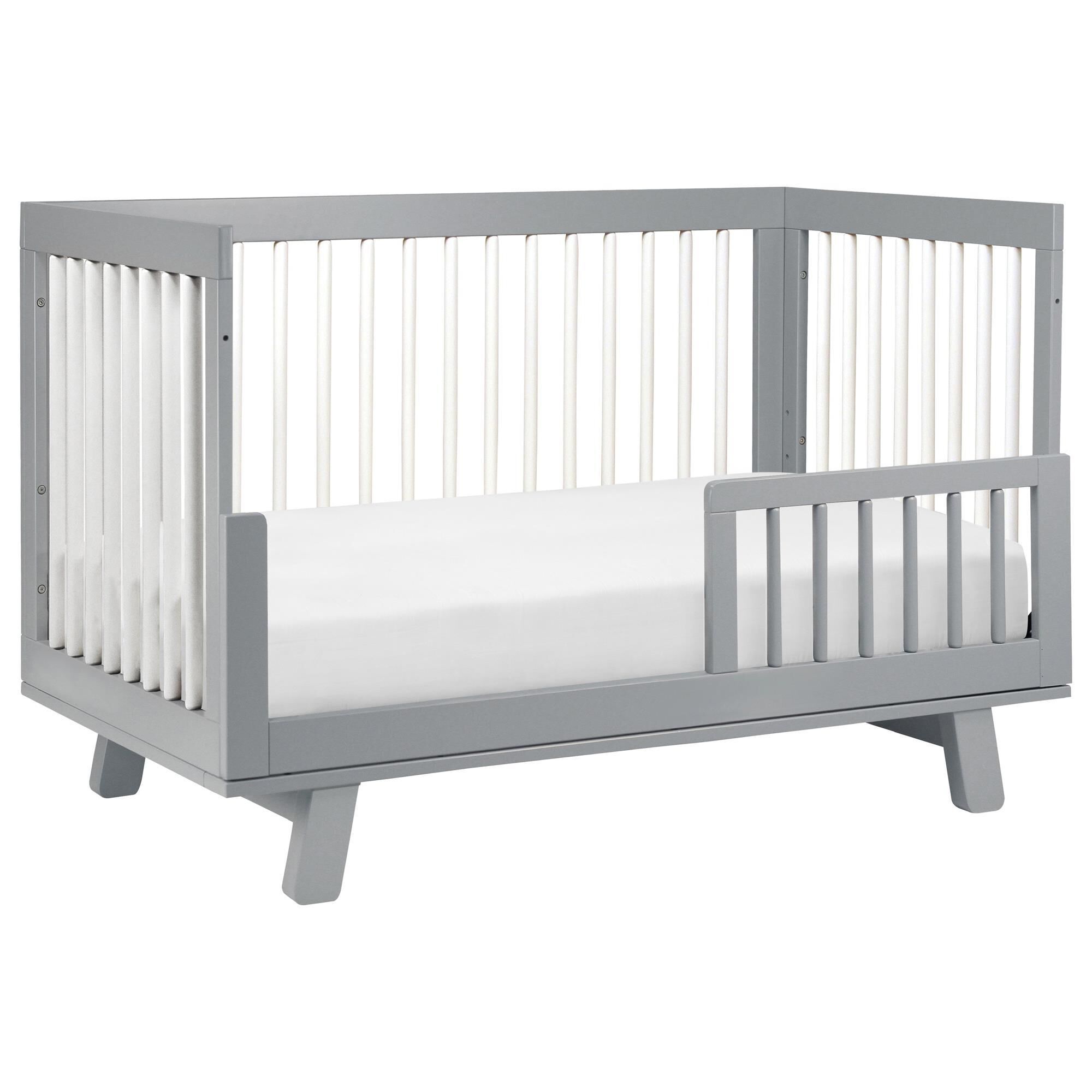 Babyletto Hudson 3-In-1 Convertible Crib and Toddler Conversion Kit in Grey and White, , large