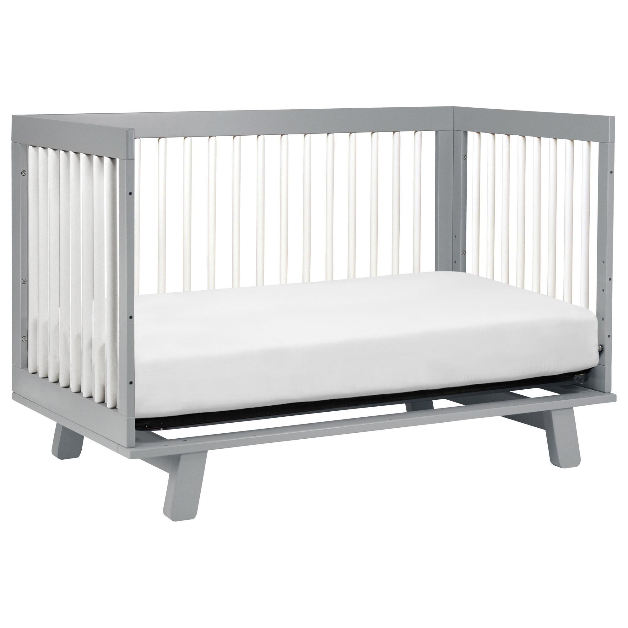 Babyletto Hudson 3-In-1 Convertible Crib and Toddler Conversion Kit in Grey and White, , large