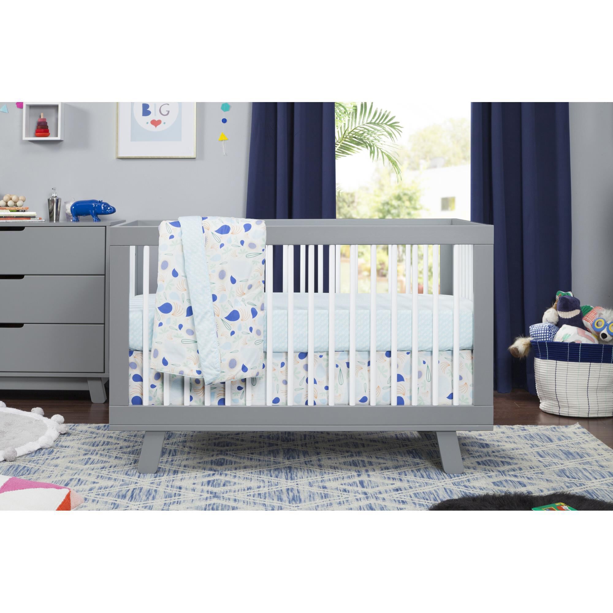 Babyletto Hudson 3-In-1 Convertible Crib and Toddler Conversion Kit in Grey and White, , large