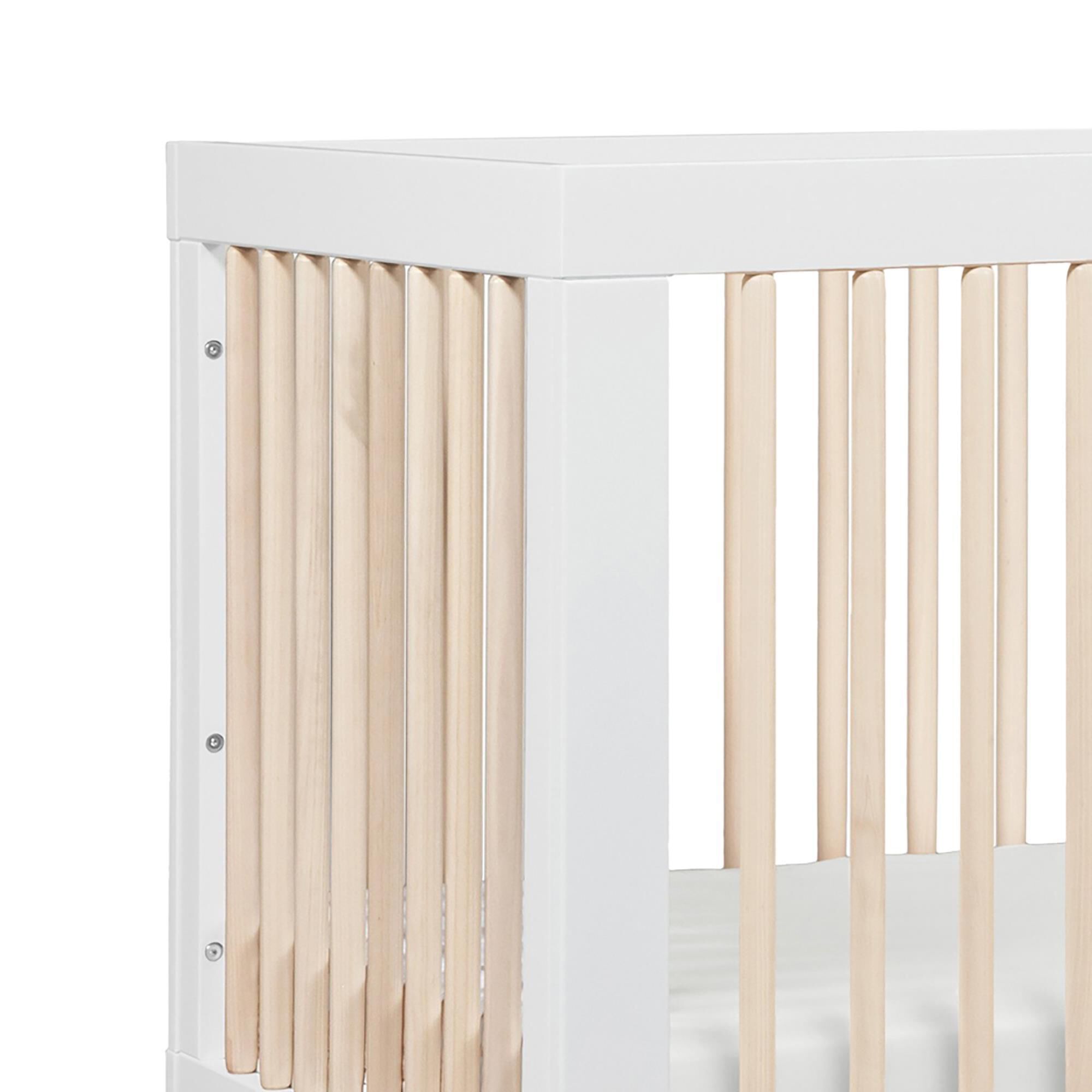Babyletto Hudson 3-In-1 Convertible Crib and Toddler Conversion Kit in White and Washed Natural, , large