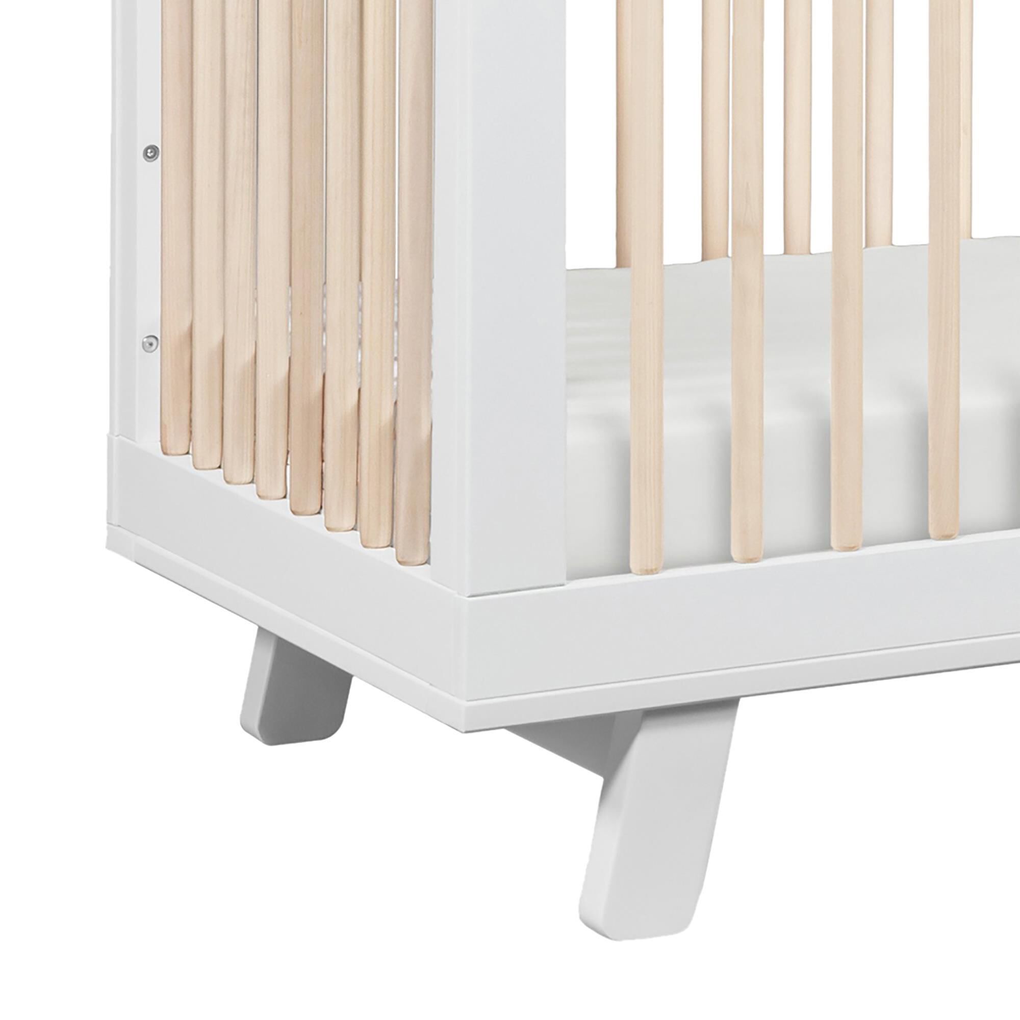 Babyletto Hudson 3-In-1 Convertible Crib and Toddler Conversion Kit in White and Washed Natural, , large