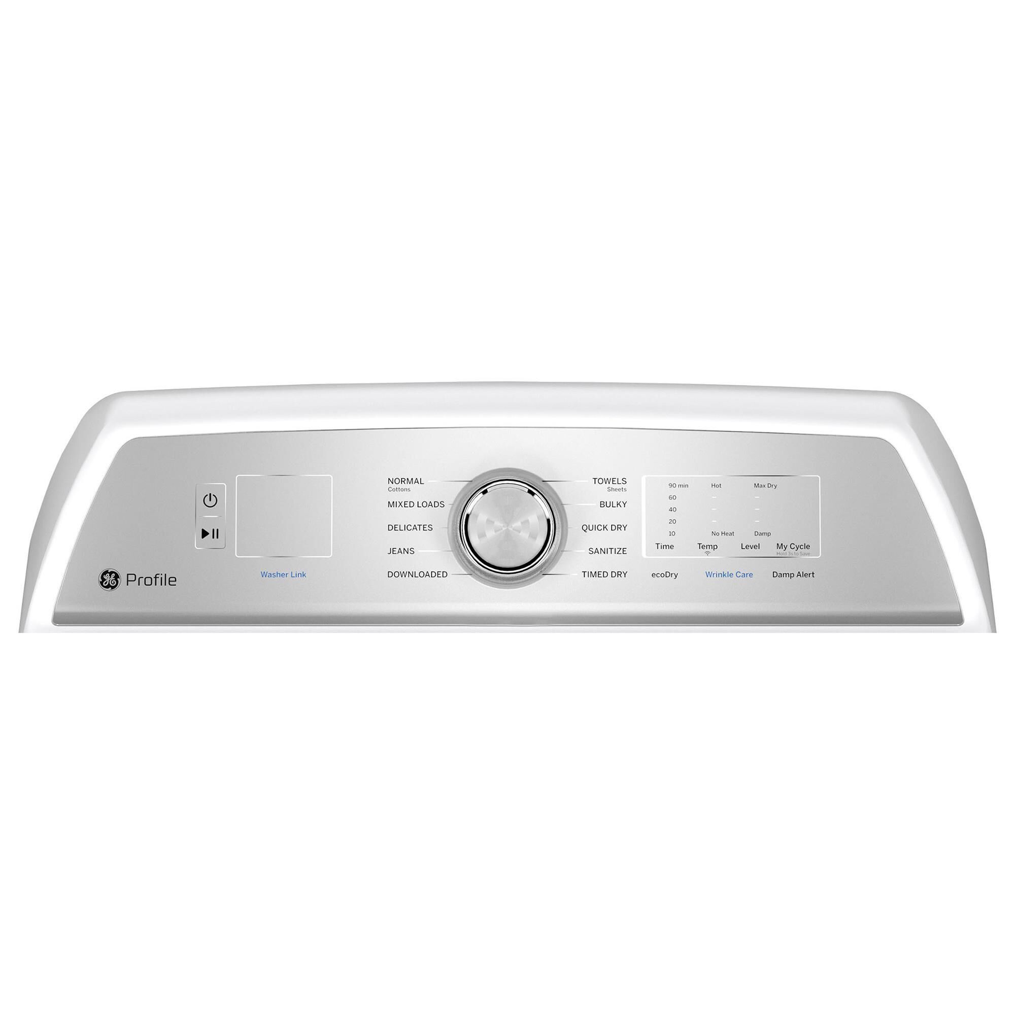 GE Profile 5 Cu. Ft. Top Load Impeller Washer and 7.4 Cu. Ft. Gas Dryer Laundry Pair in White, , large