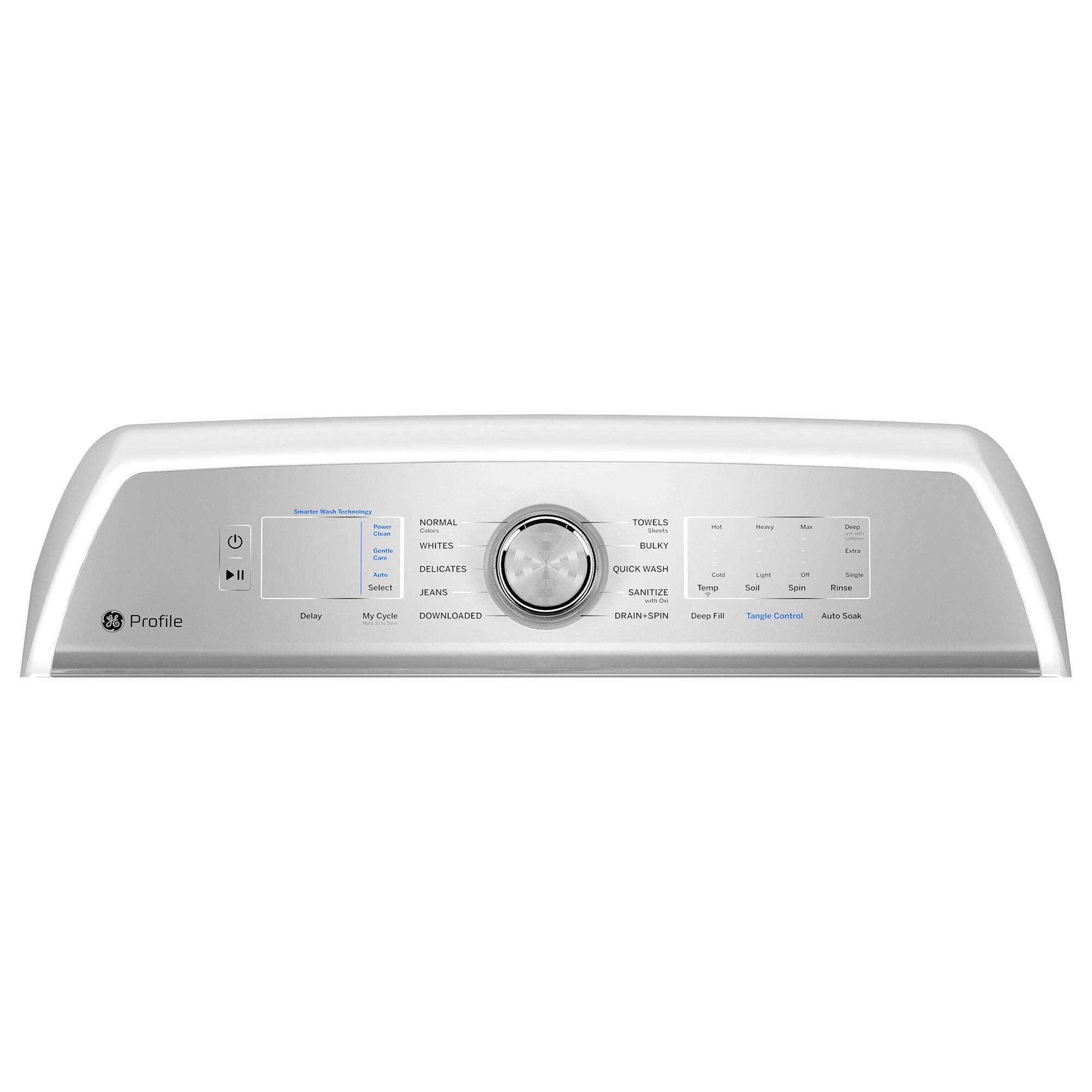 GE Profile 4.9 Cu. Ft. Top Load Agitator Washer and 7.4 Cu. Ft. Electric Dryer Laundry Pair in White, , large