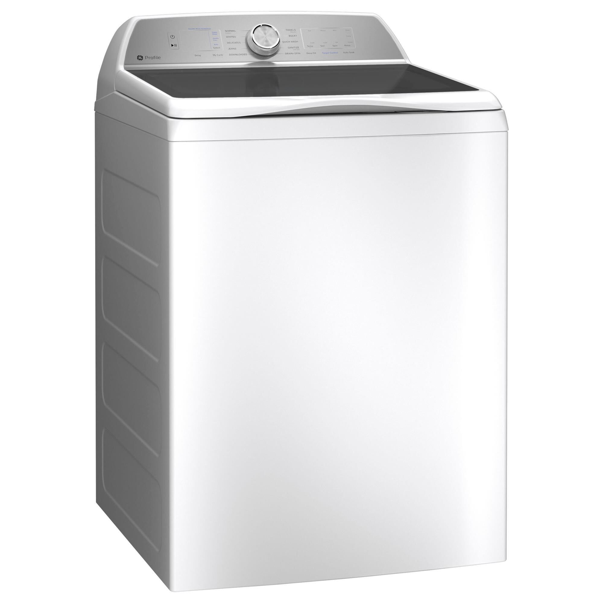 GE Profile 4.9 Cu. Ft. Top Load Agitator Washer and 7.4 Cu. Ft. Electric Dryer Laundry Pair in White, , large