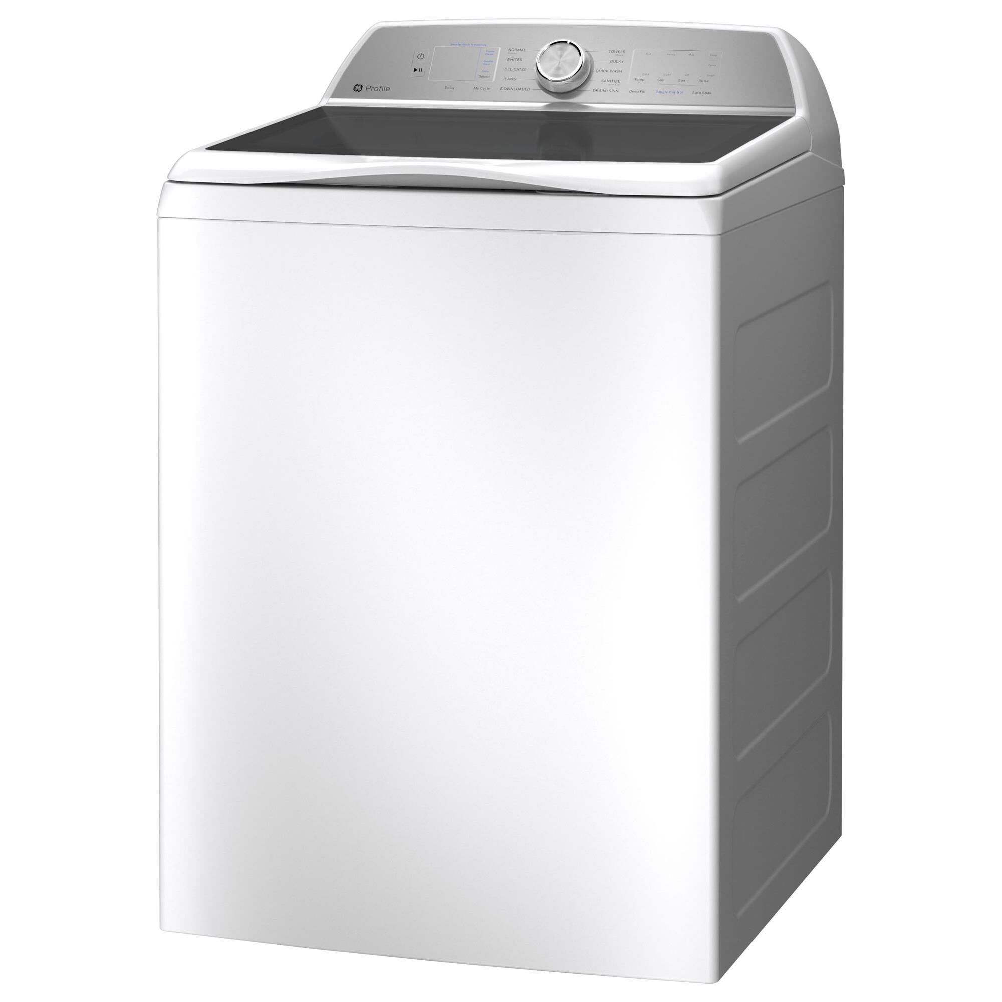 GE Profile 4.9 Cu. Ft. Top Load Agitator Washer and 7.4 Cu. Ft. Gas Dryer Laundry Pair in White, , large