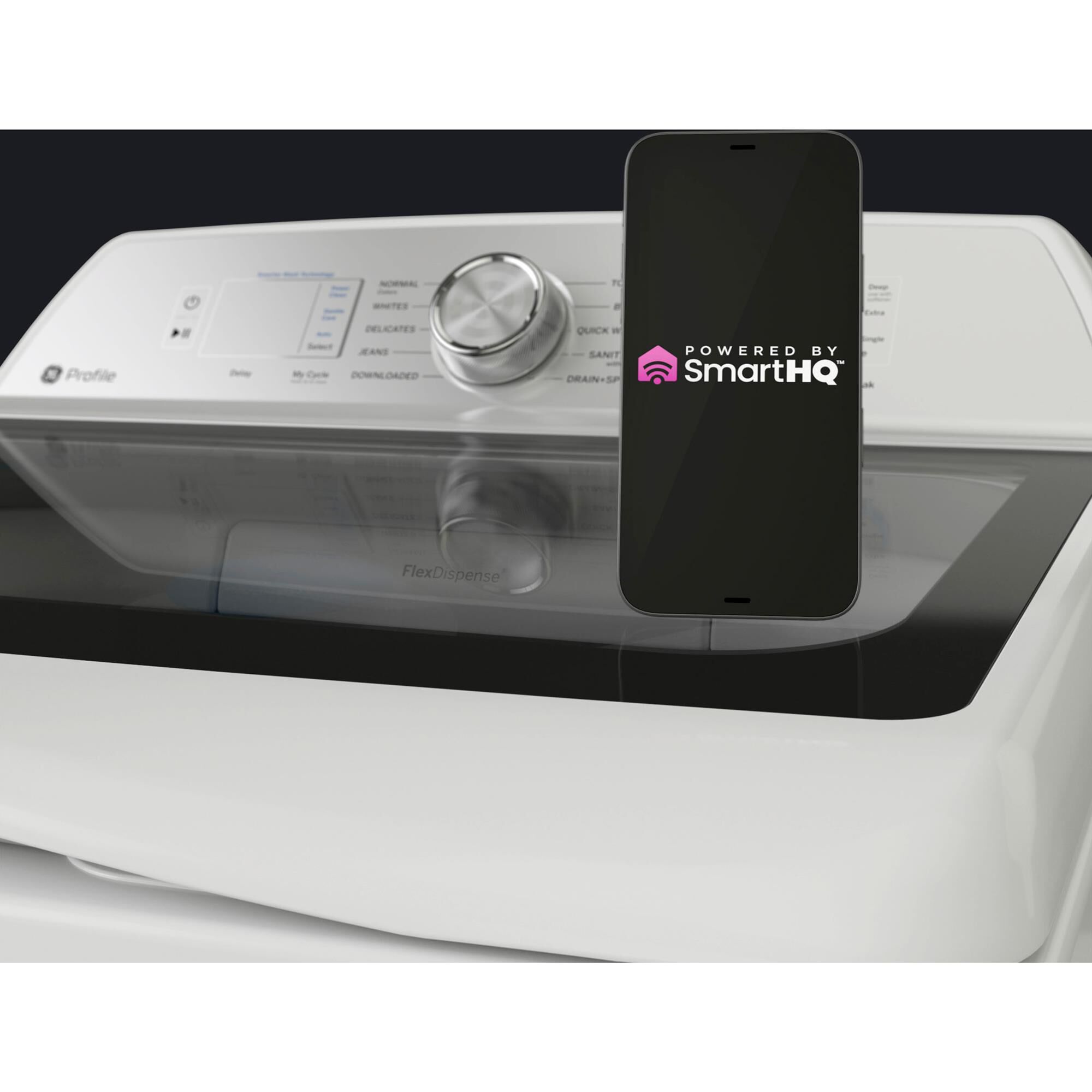GE Profile 4.9 Cu. Ft. Top Load Agitator Washer and 7.4 Cu. Ft. Gas Dryer Laundry Pair in White, , large