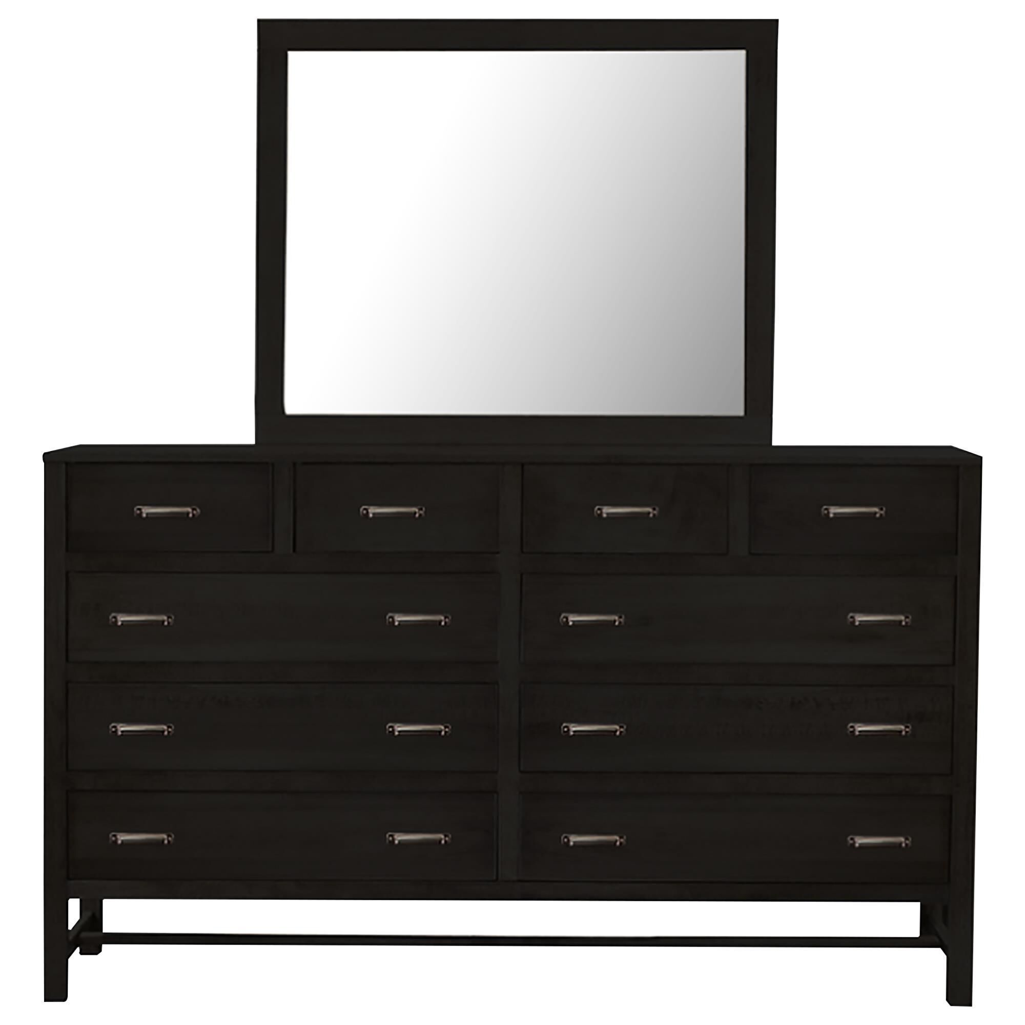 Fleming Furniture Co. Rochester 10 Drawer Dresser and Mirror in Onyx