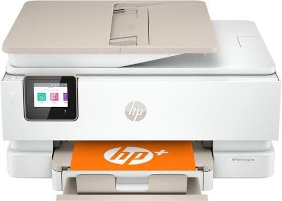 HP ENVY Inspire 7955e Wireless All-In-One Inkjet Printer with 6 months of Instant Ink included with HP+ - White & Sandstone, , large