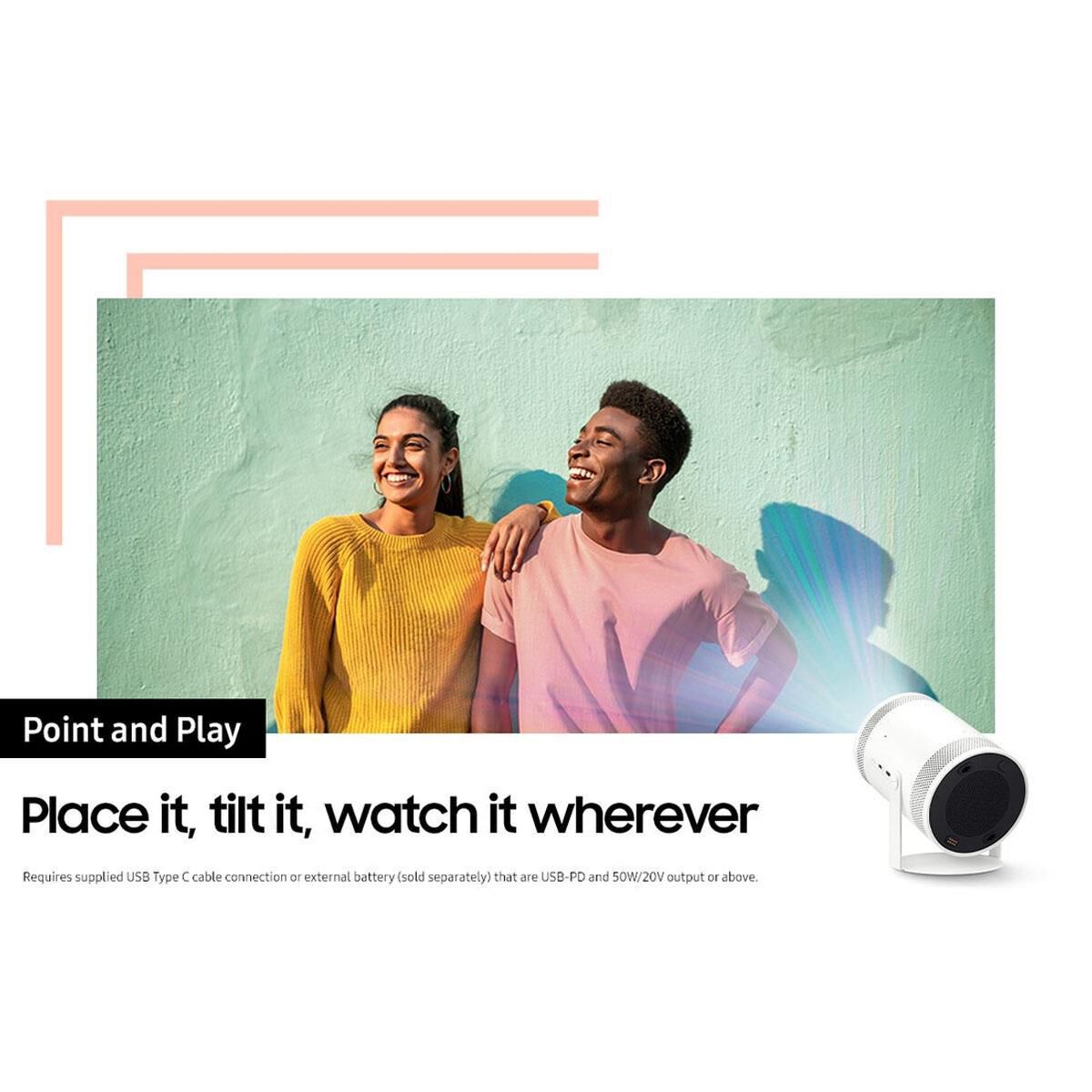 Samsung The Freestyle FHD HDR Smart Portable Projector in White, , large