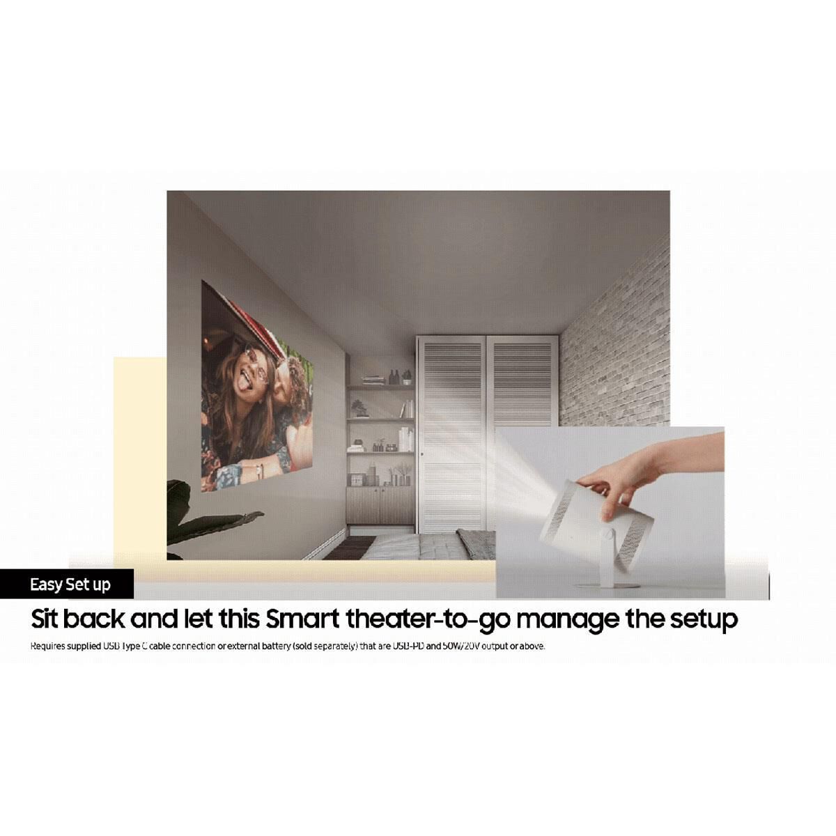 Samsung The Freestyle FHD HDR Smart Portable Projector in White, , large