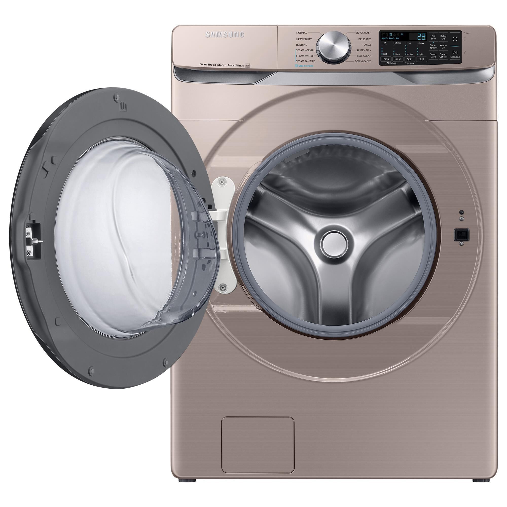 Samsung 4.5 Cu. Ft. Smart Front Load Washer with Super Speed Wash in Champagne, , large