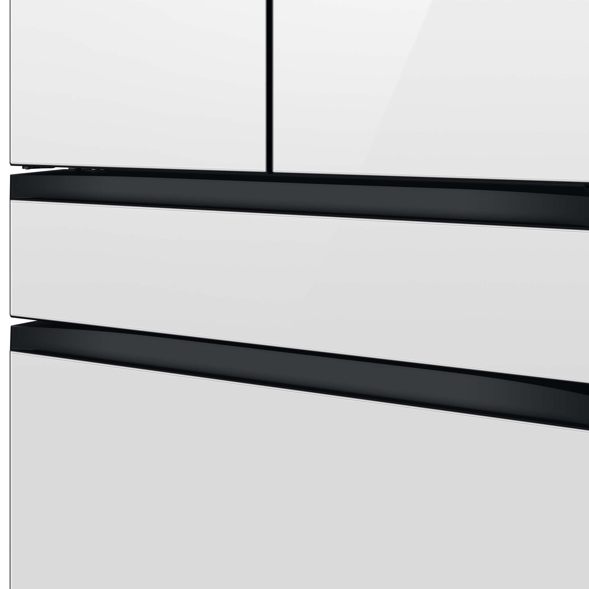 Samsung Bespoke 29 Cu. Ft. 4-Door French Door Refrigerator with Beverage Center in White Glass Panels, , large