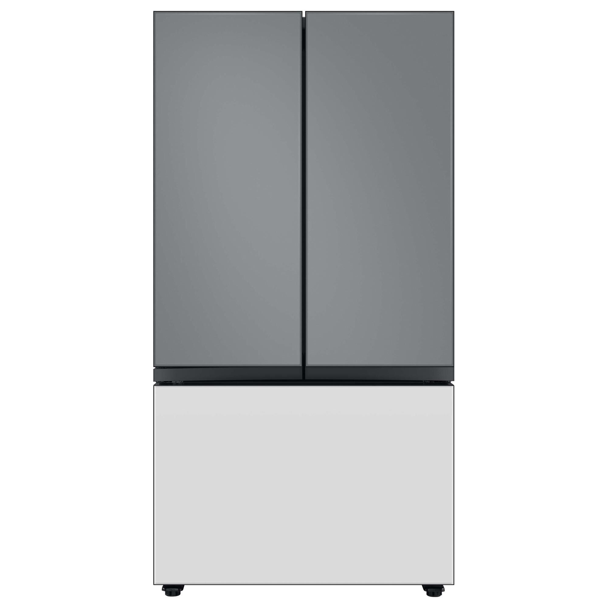 Samsung Bespoke 3-Door French Door Refrigerator Bottom Panel in White Glass, , large