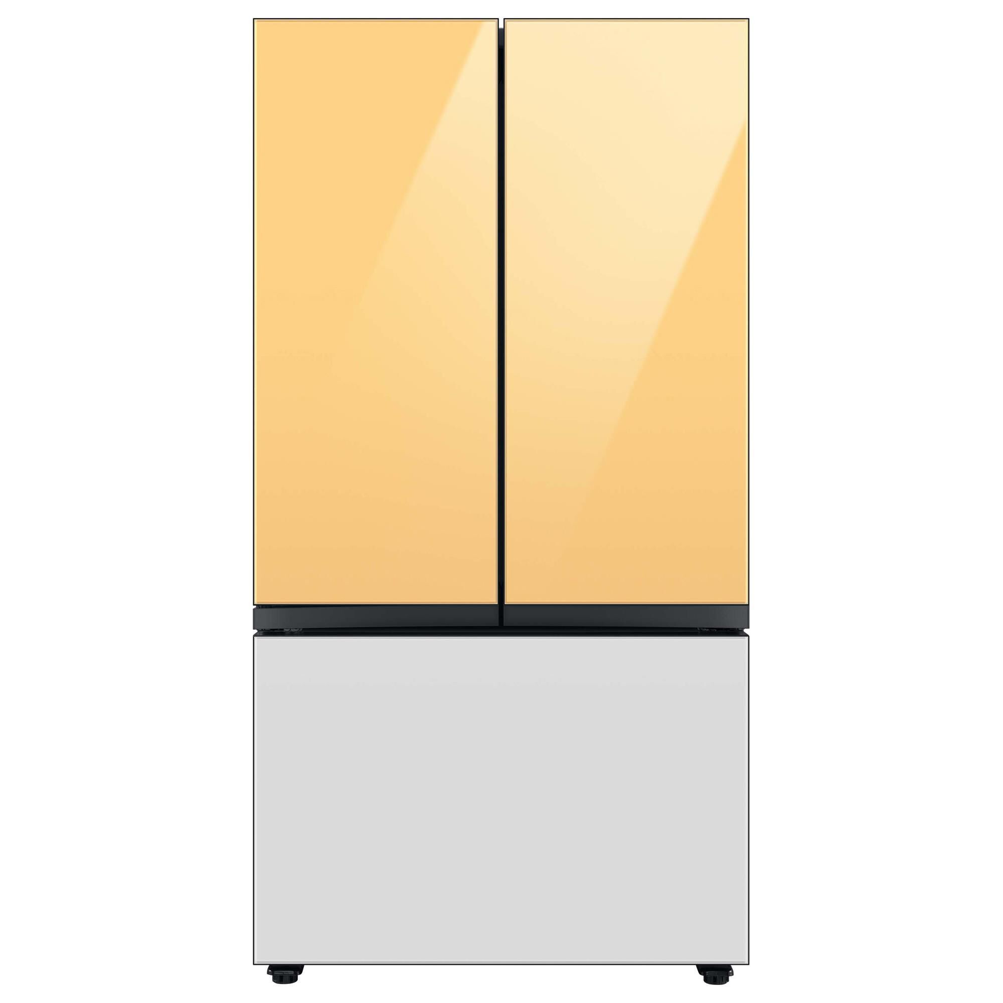 Samsung Bespoke 3-Door French Door Refrigerator Bottom Panel in White Glass, , large