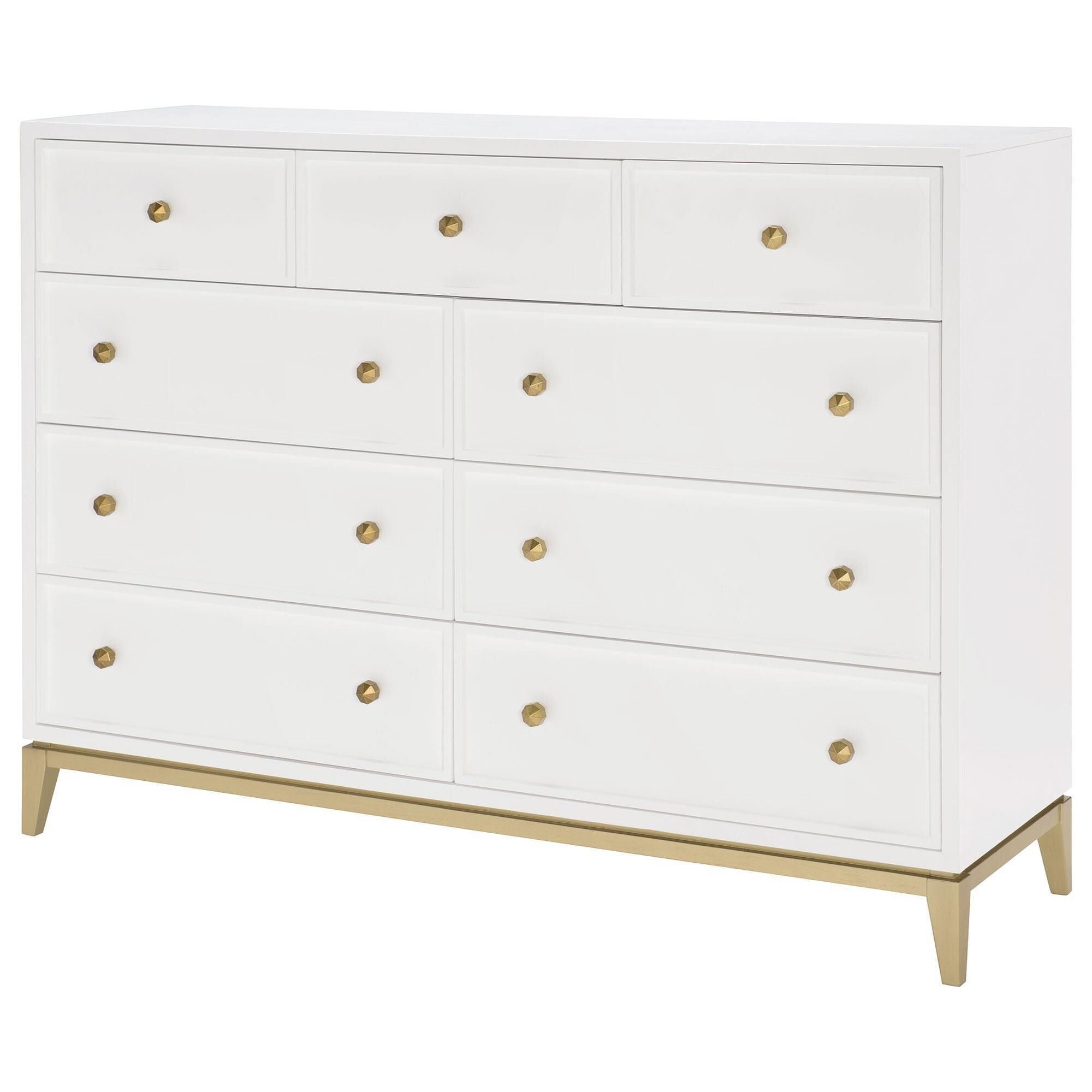 Legacy Classic Chelsea 9-Drawer Bureau in White and Gold, , large