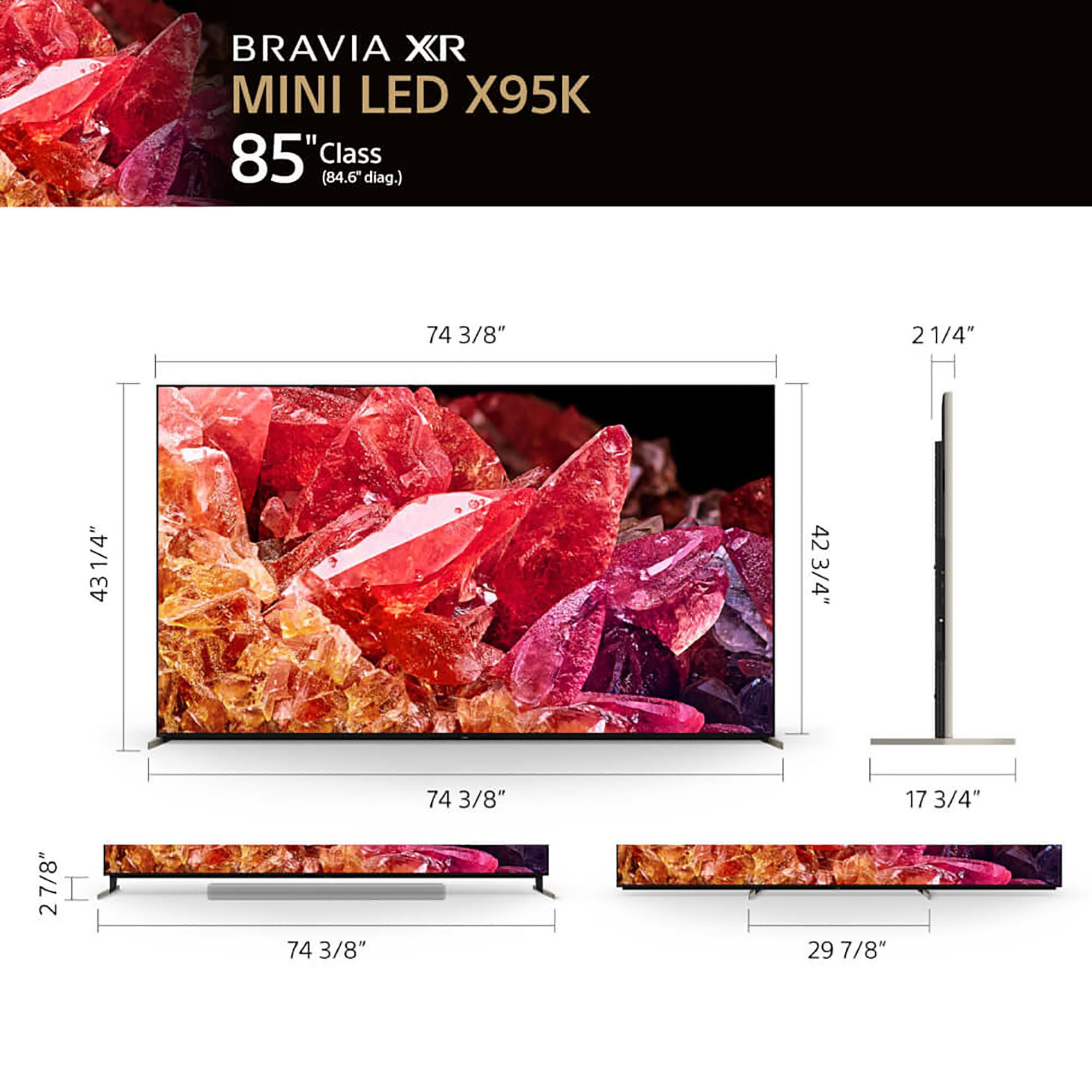 Sony 85" Bravia XR 4K HDR Mini LED TV, , large