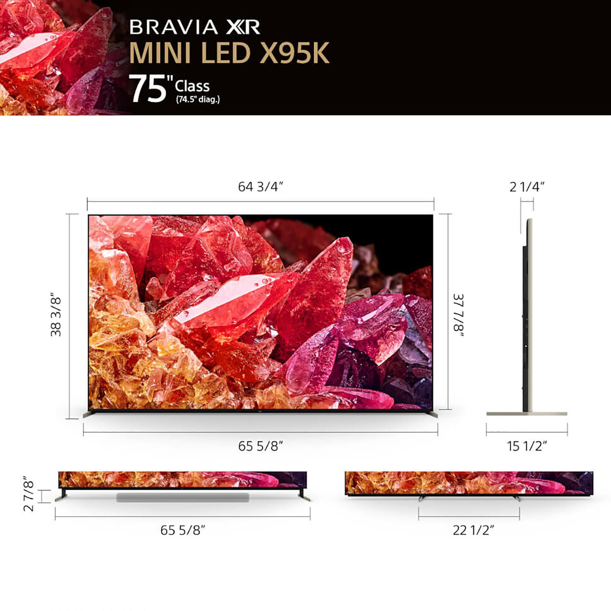 Sony 75" Bravia XR 4K HDR Mini LED TV, , large