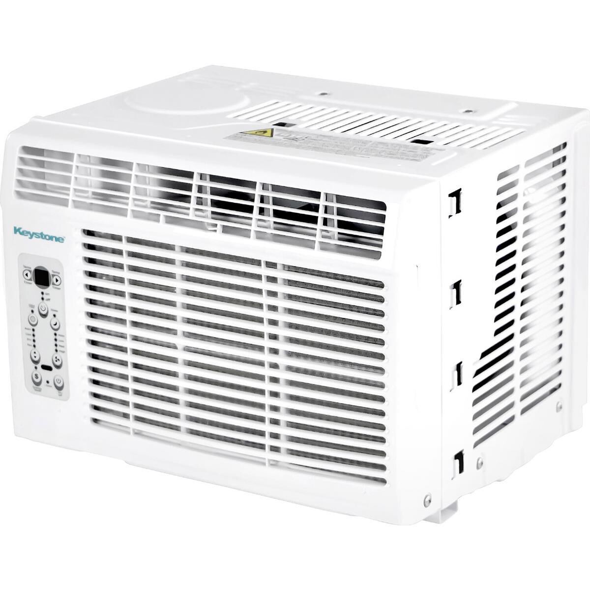 Keystone 12000 BTU Window-Mounted Air Conditioner with Follow Me LCD Remote Control in White