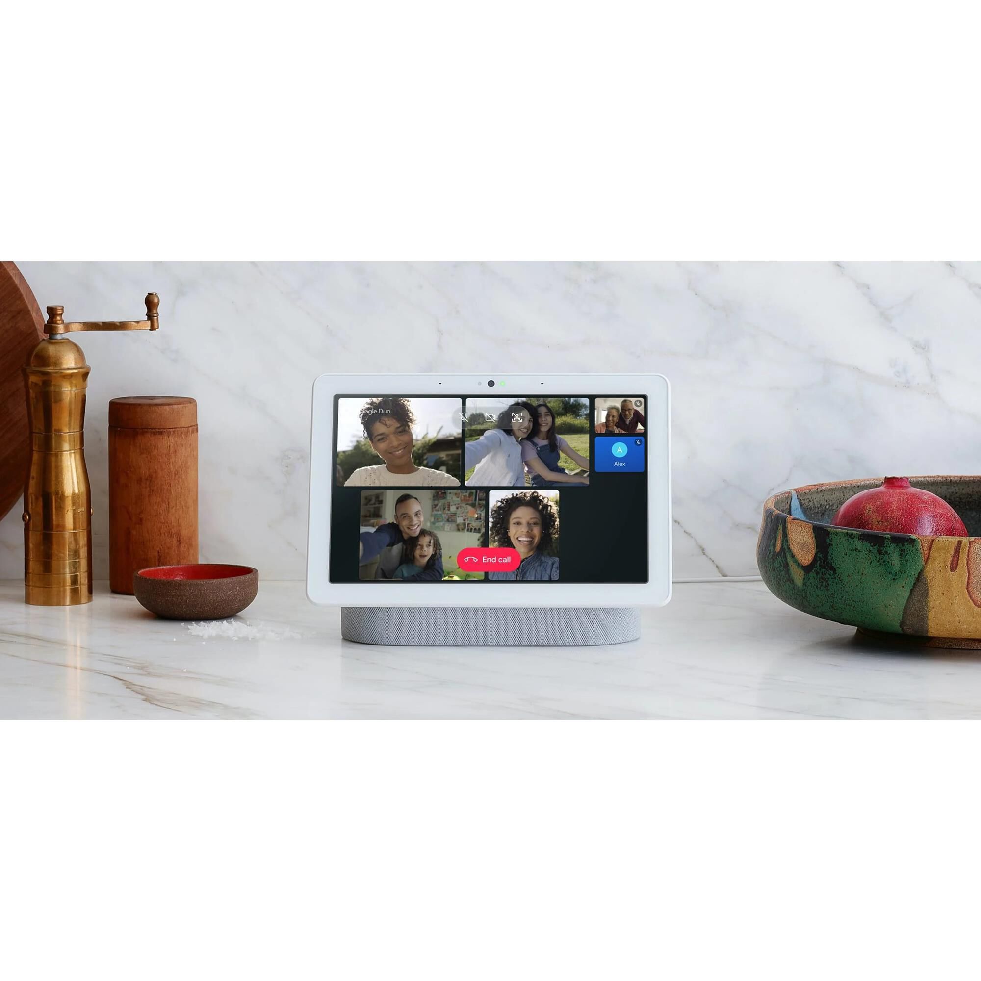 Google Nest Hub Max - Chalk + Yale Lock Electronic Deadbolt in Oil Rubbed Bronze, , large