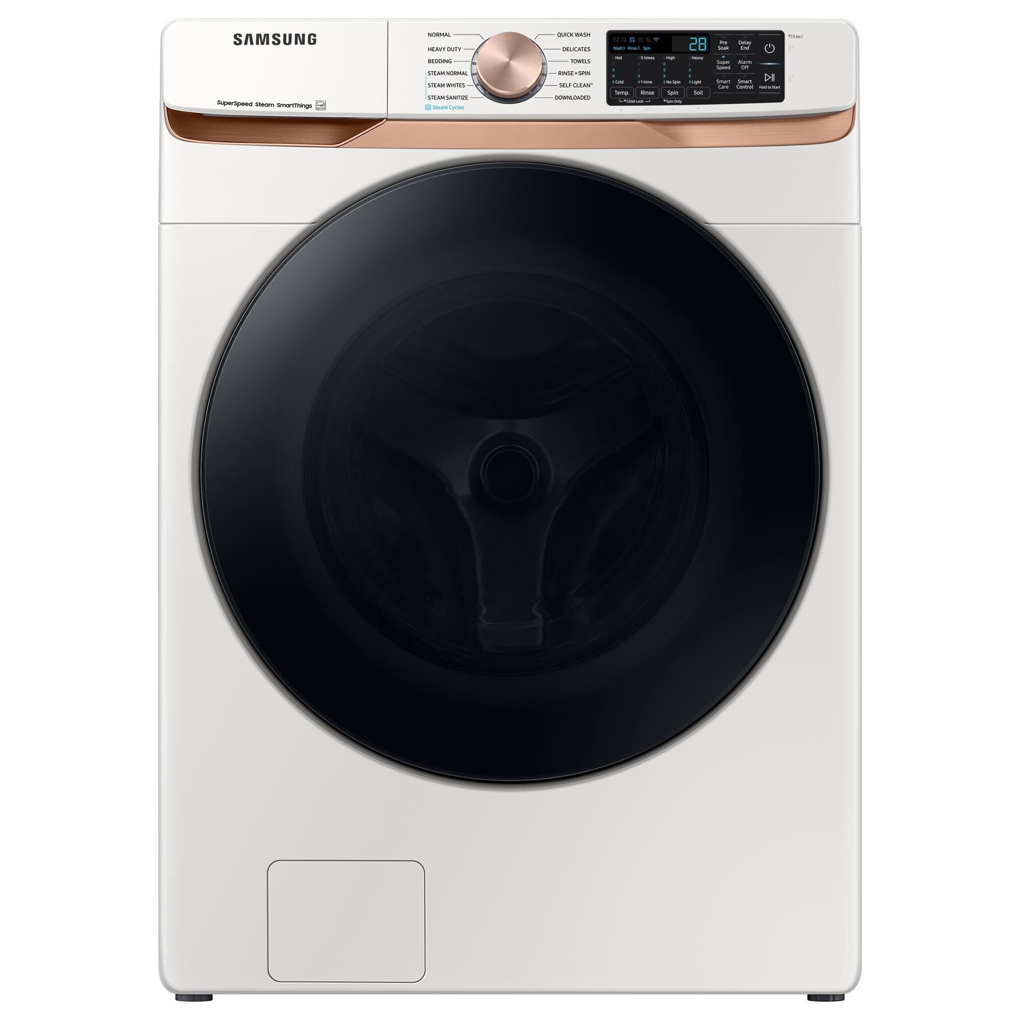 Samsung 5.0 cu. ft. Extra Large Capacity Smart Front Load Washer with Super Speed Wash and Steam in Ivory, , large