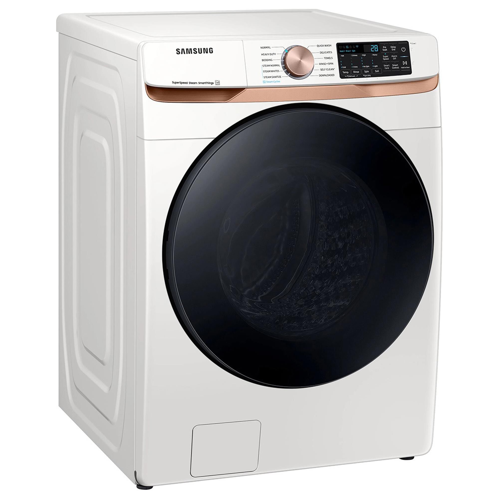 Samsung 5.0 cu. ft. Extra Large Capacity Smart Front Load Washer with Super Speed Wash and Steam in Ivory