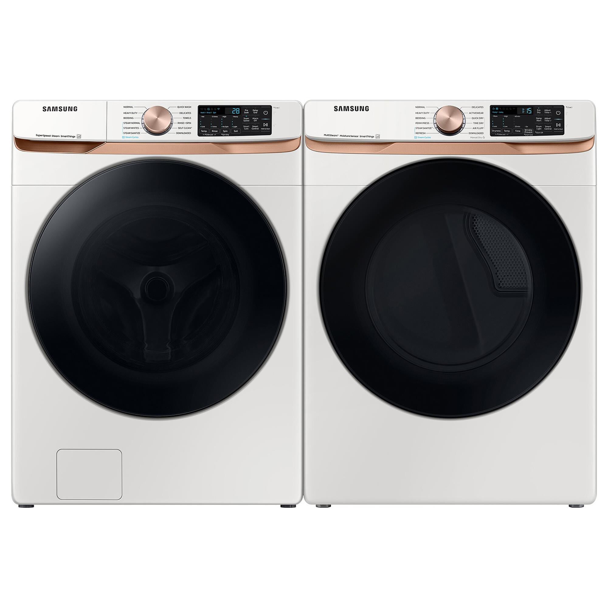 Samsung 5.0 cu. ft. Extra Large Capacity Smart Front Load Washer with Super Speed Wash and Steam in Ivory