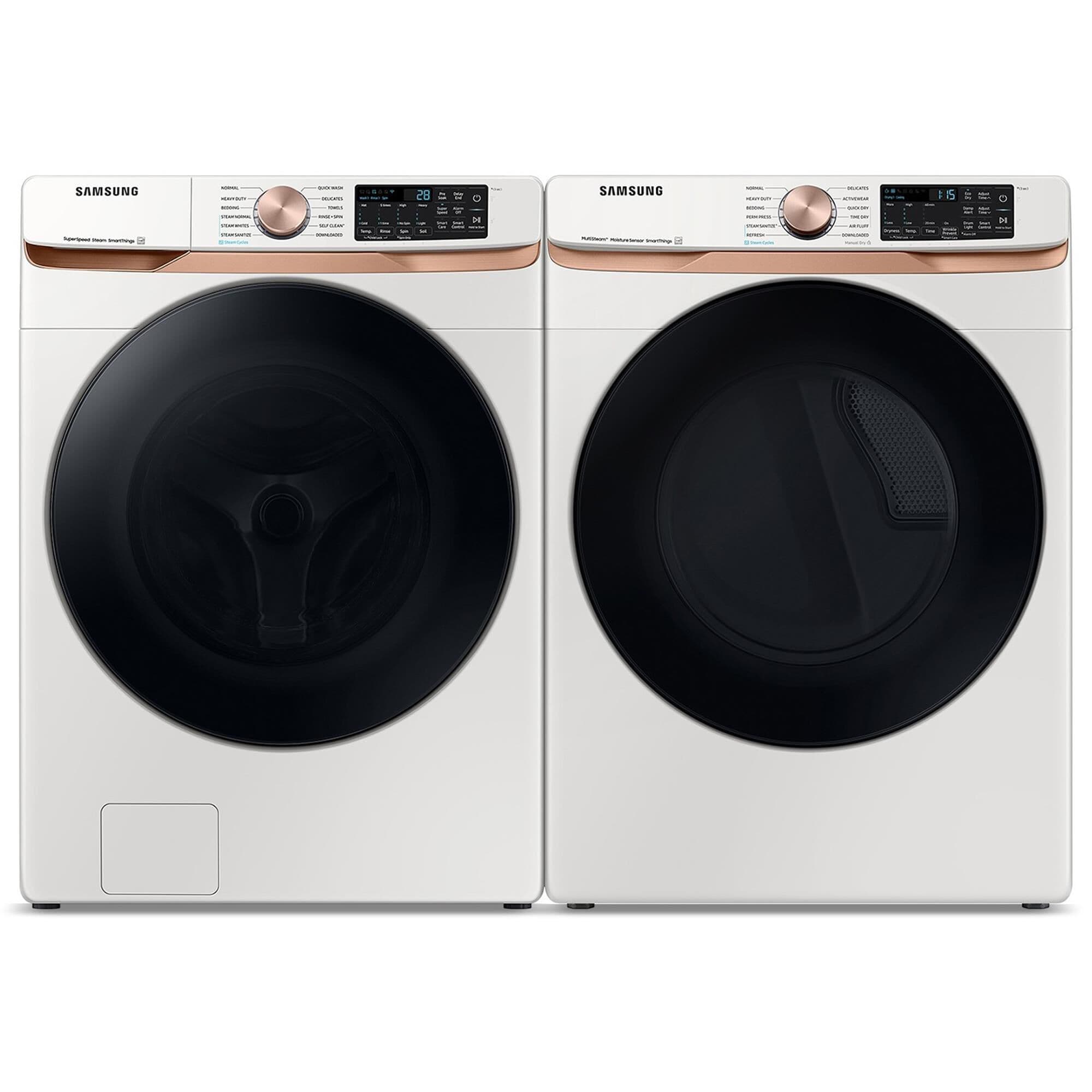 Samsung 5.0 Cu. Ft. Front Load Washer and 7.5 Cu. Ft. Electric Dryer Laundry Pair in Ivory, , large