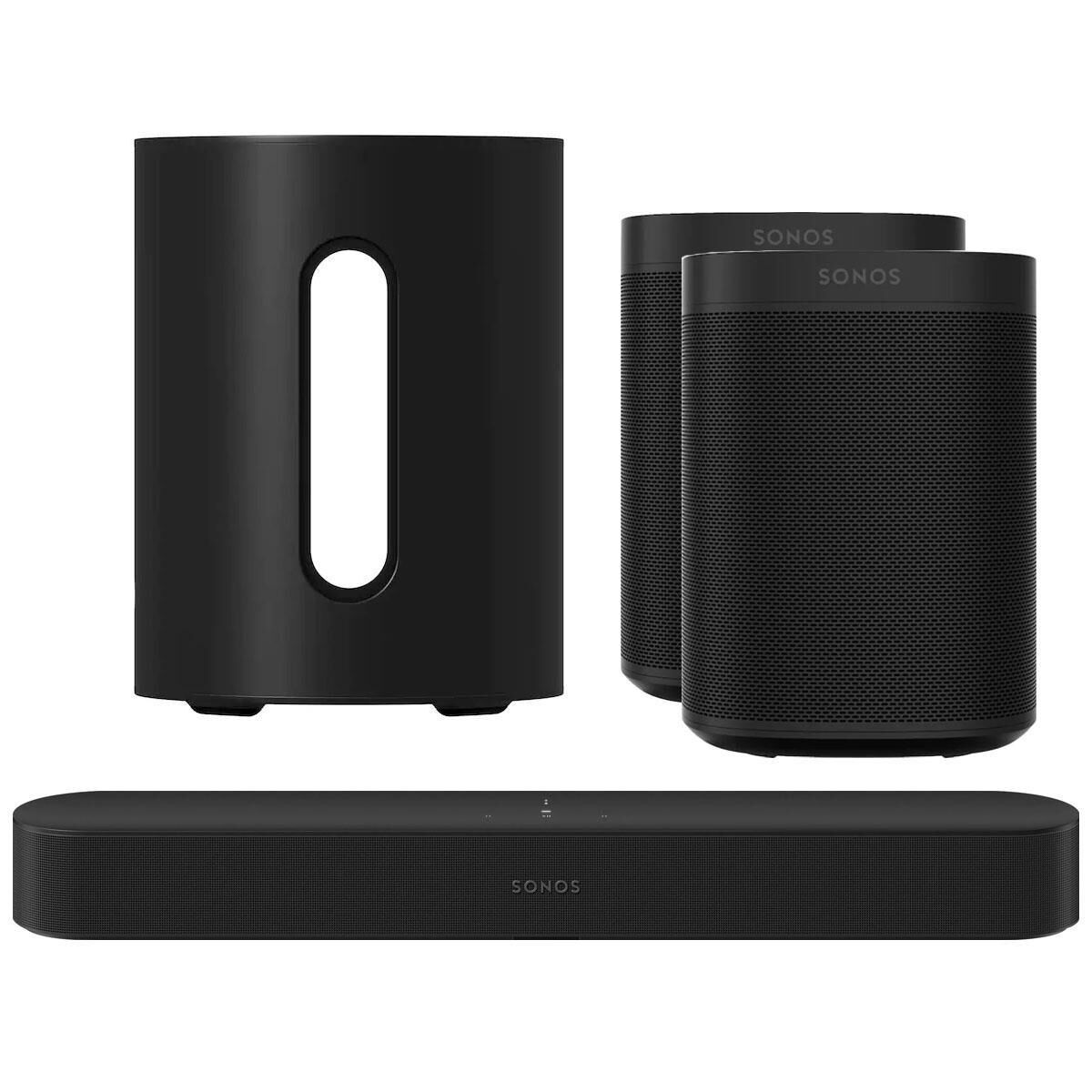 SONOS Immersive Set with Beam Gen 2, Sub Mini and One SL Pair in Black, , large