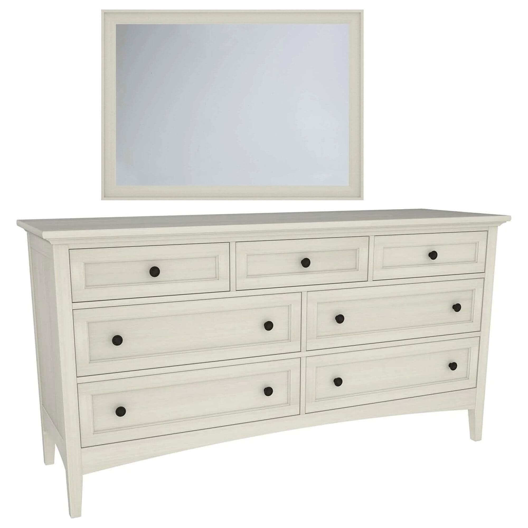 Stickley Furniture Revere 7-Drawer Dresser and Mirror in Ember