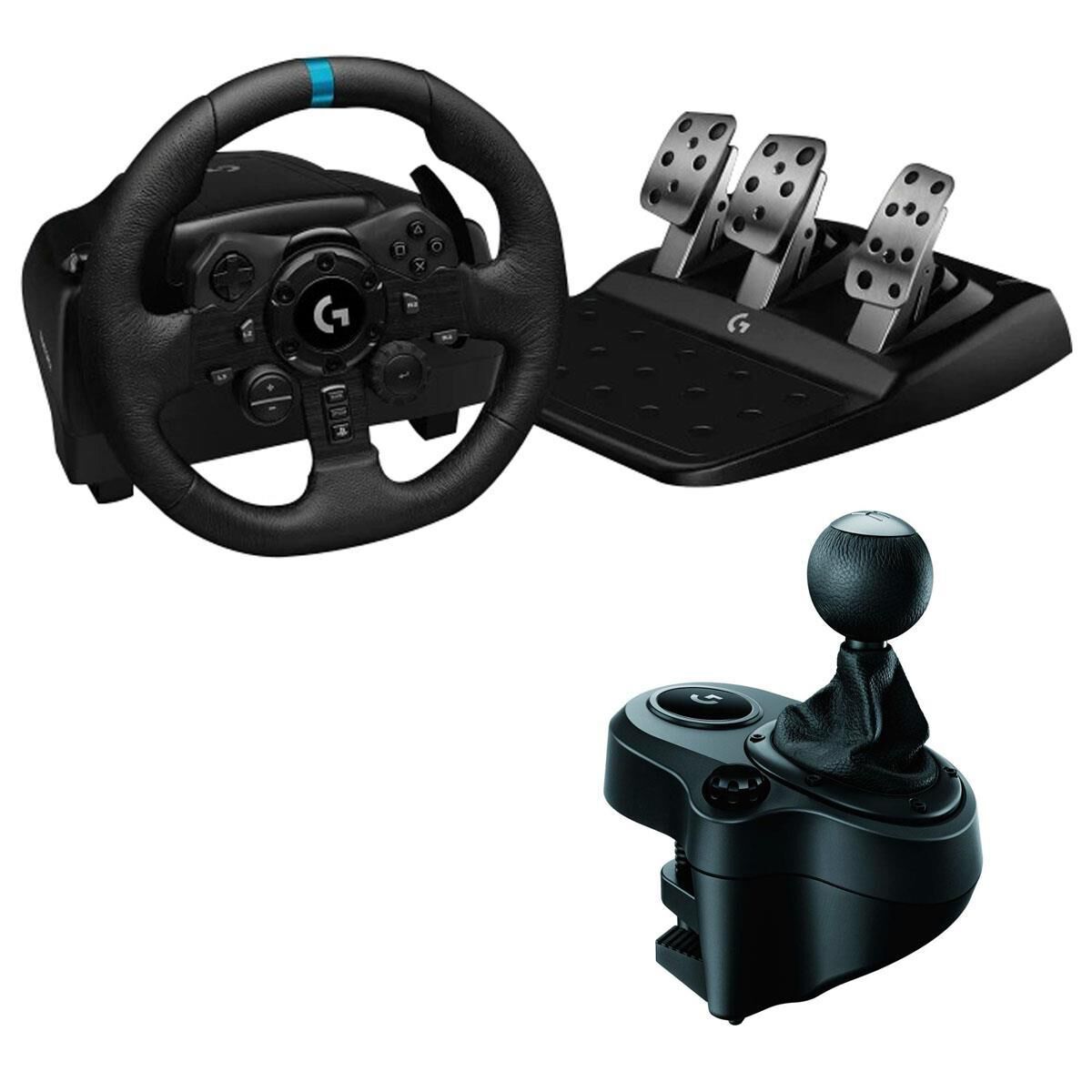 Logitech G923 Racing Wheel and Pedals in Black + Driving Force Shifter - PlayStation 4