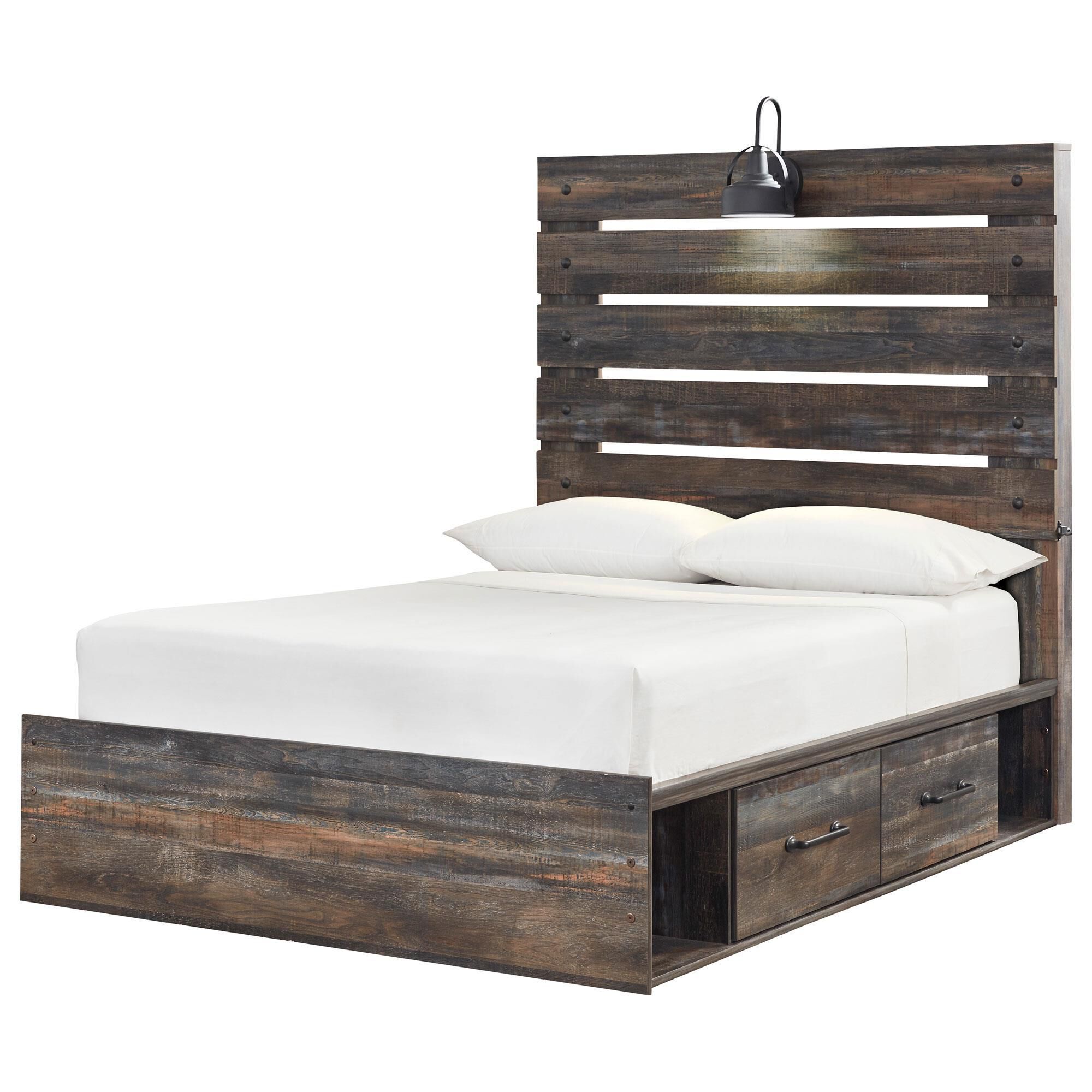 Signature Design by Ashley Drystan Full Panel Bed with Storage in Brown Rustic, , large