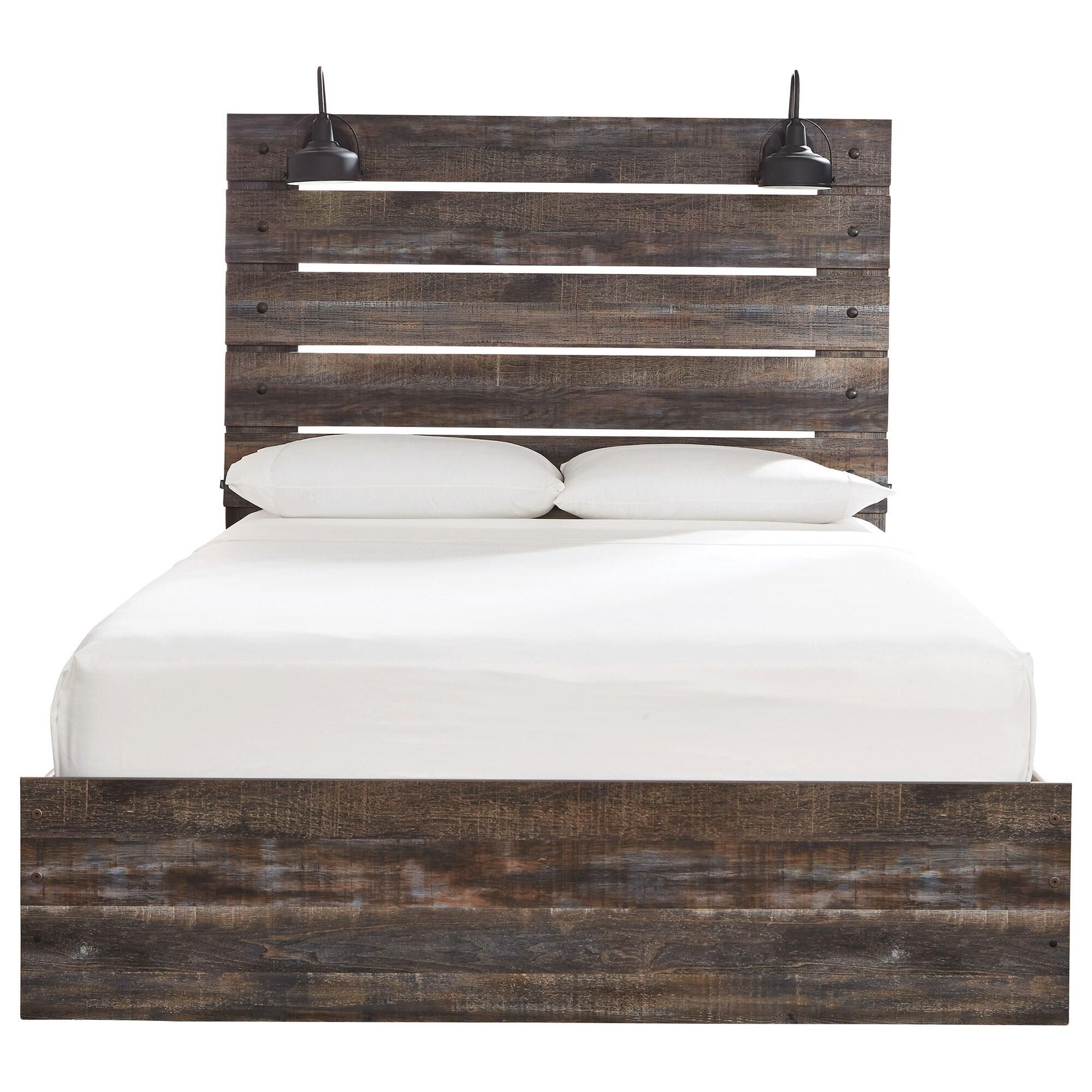 Signature Design by Ashley Drystan Full Panel Bed with Storage in Brown Rustic, , large