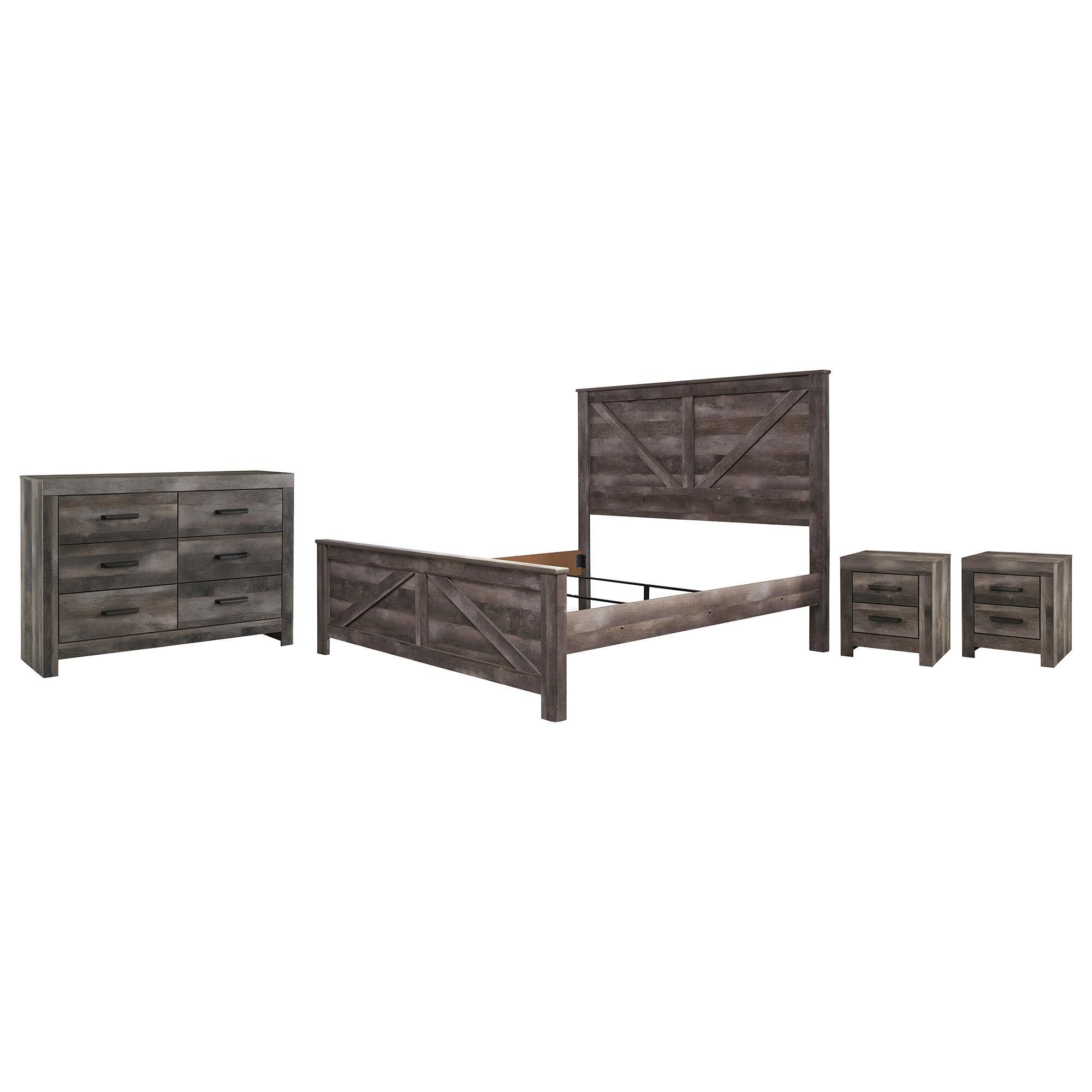 Signature Design by Ashley Wynnlow 4-Piece Queen Panel Bedroom Set in Rustic Gray, , large